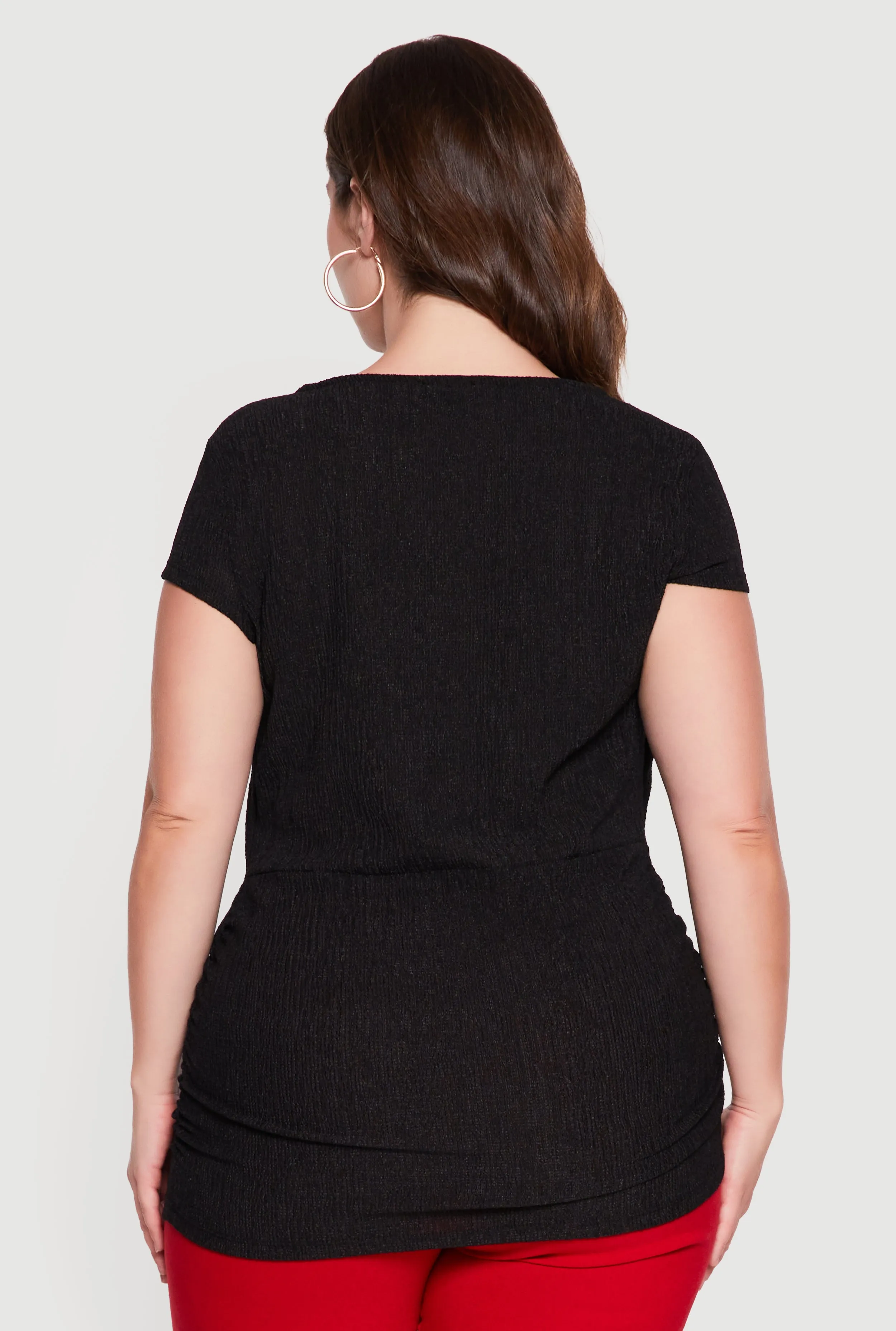 Plus Size Textured Knit Ruched Top sold by Rainbow product image thumbnail 5