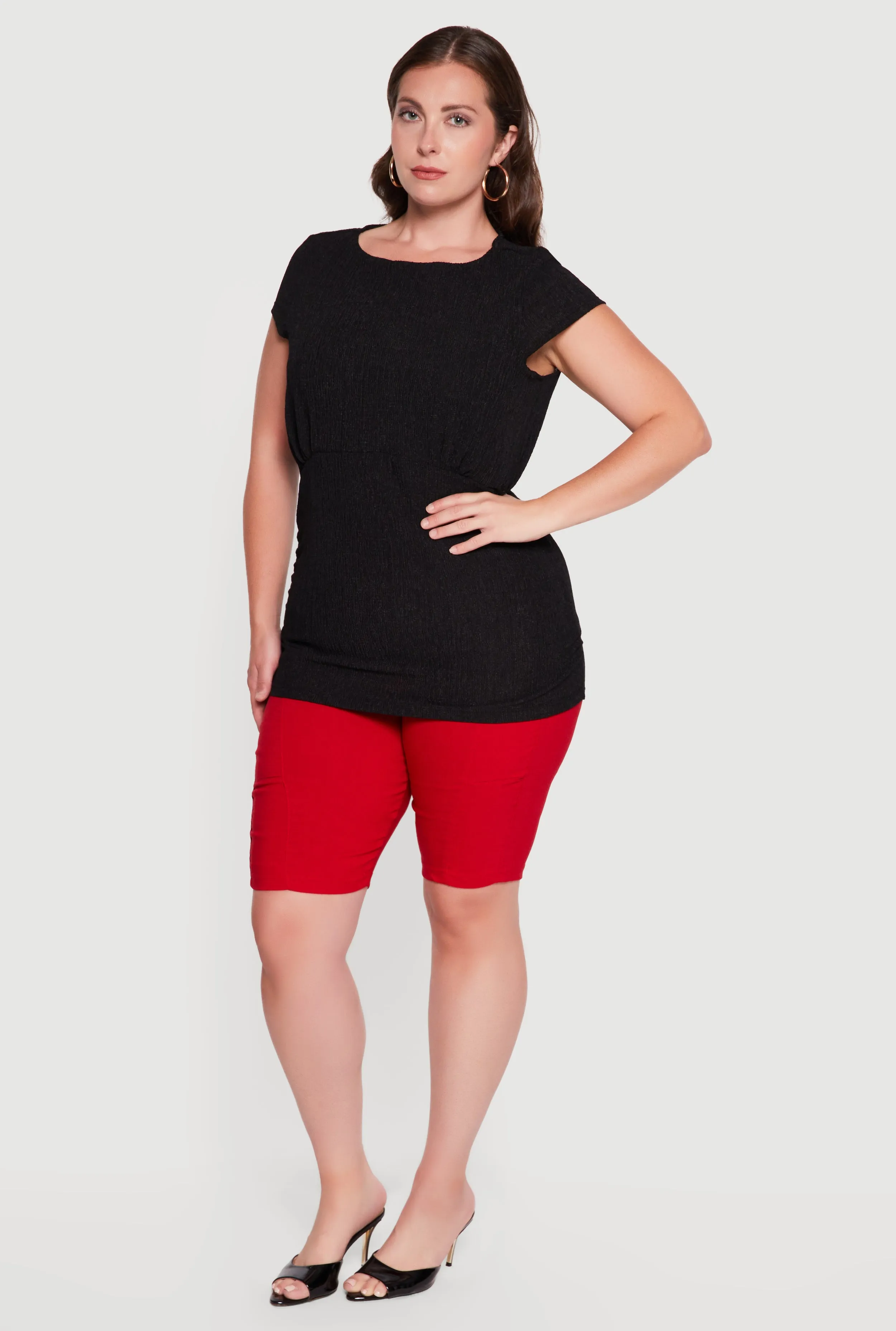 Plus Size Textured Knit Ruched Top sold by Rainbow product image thumbnail 3