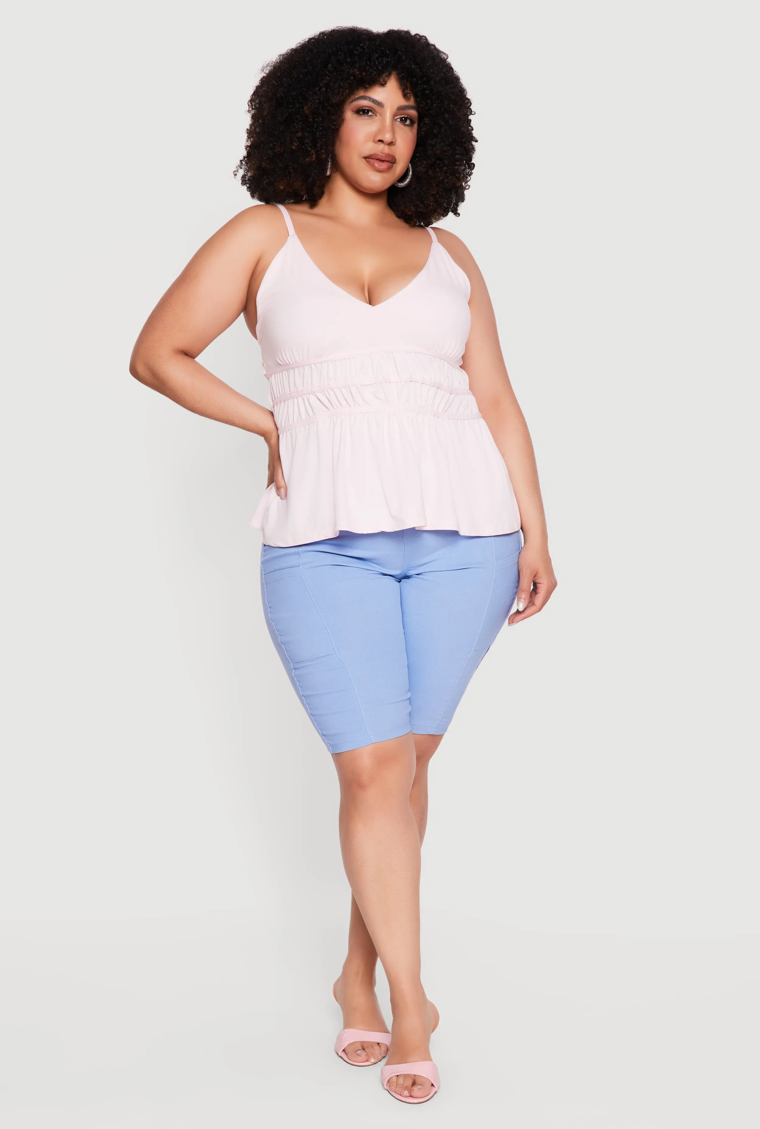 Plus Size V Neck Peplum Top sold by Rainbow product image thumbnail 2