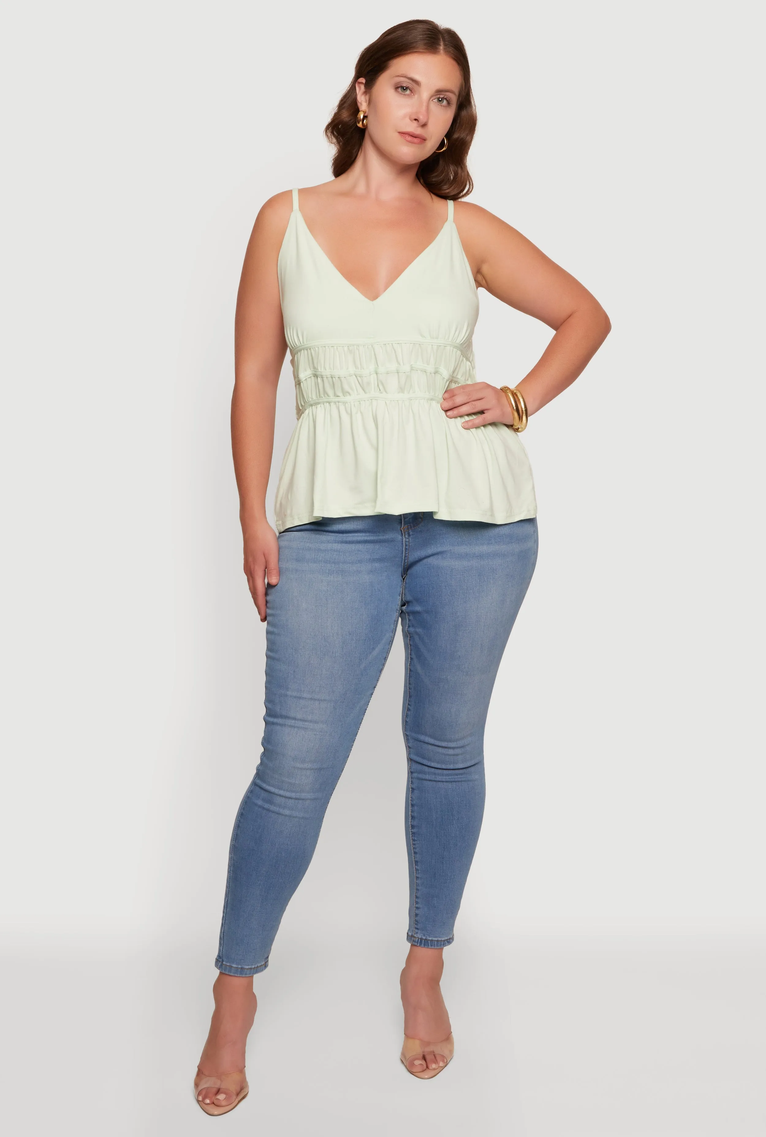 Plus Size V Neck Peplum Top sold by Rainbow product image thumbnail 5