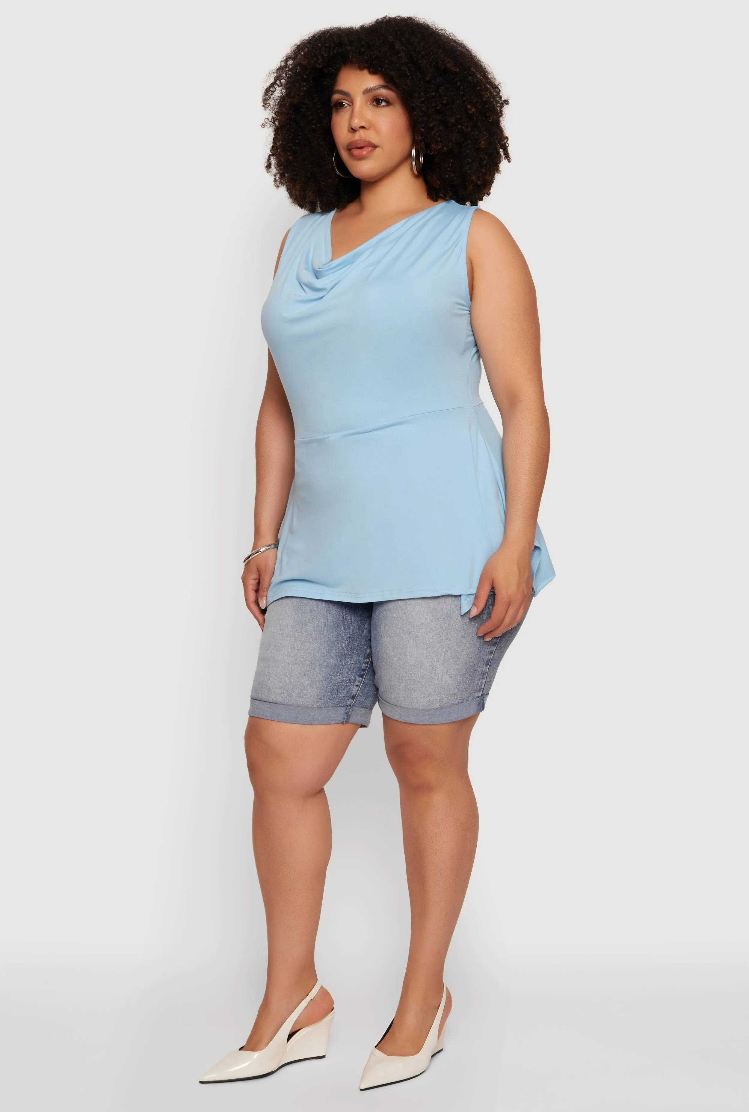 Plus Size Cowl Neck Sleeveless Blouse sold by Rainbow product image thumbnail 3