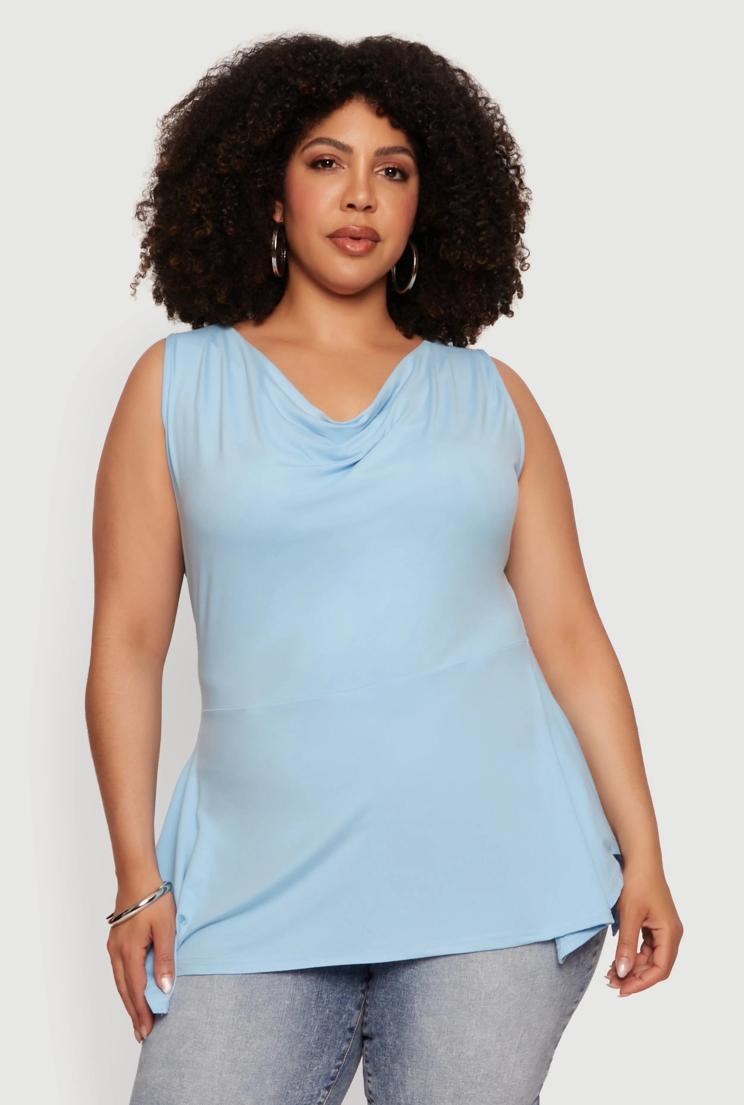 Plus Size Cowl Neck Sleeveless Blouse sold by Rainbow product image thumbnail 2