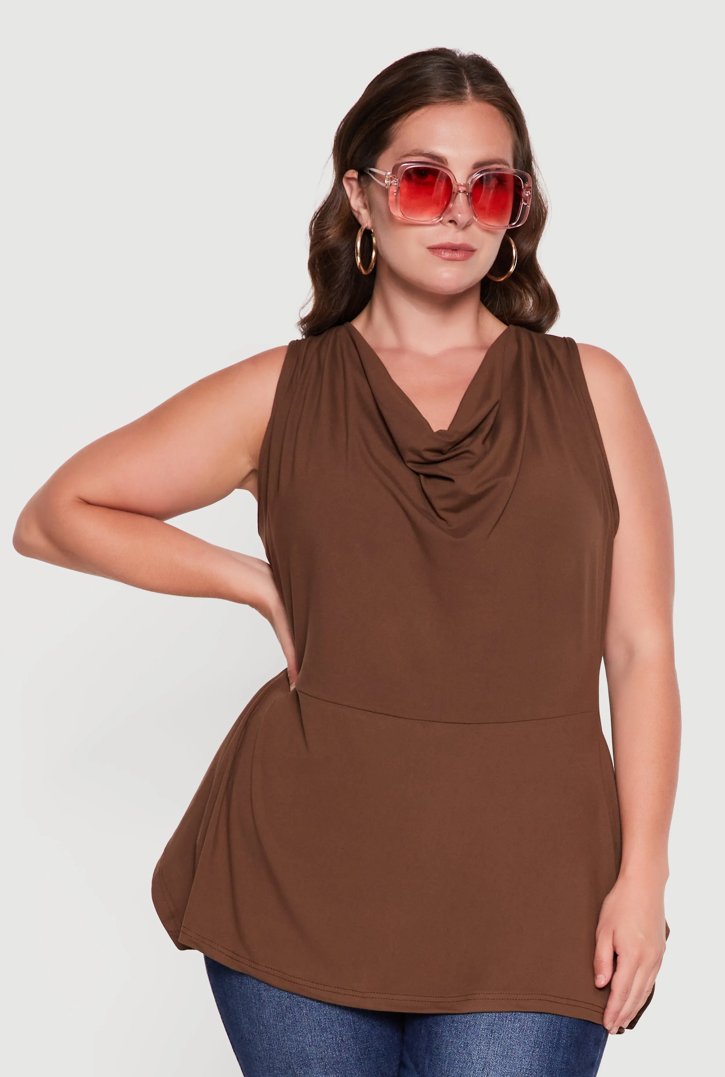 Plus Size Cowl Neck Sleeveless Blouse sold by Rainbow product image thumbnail 2