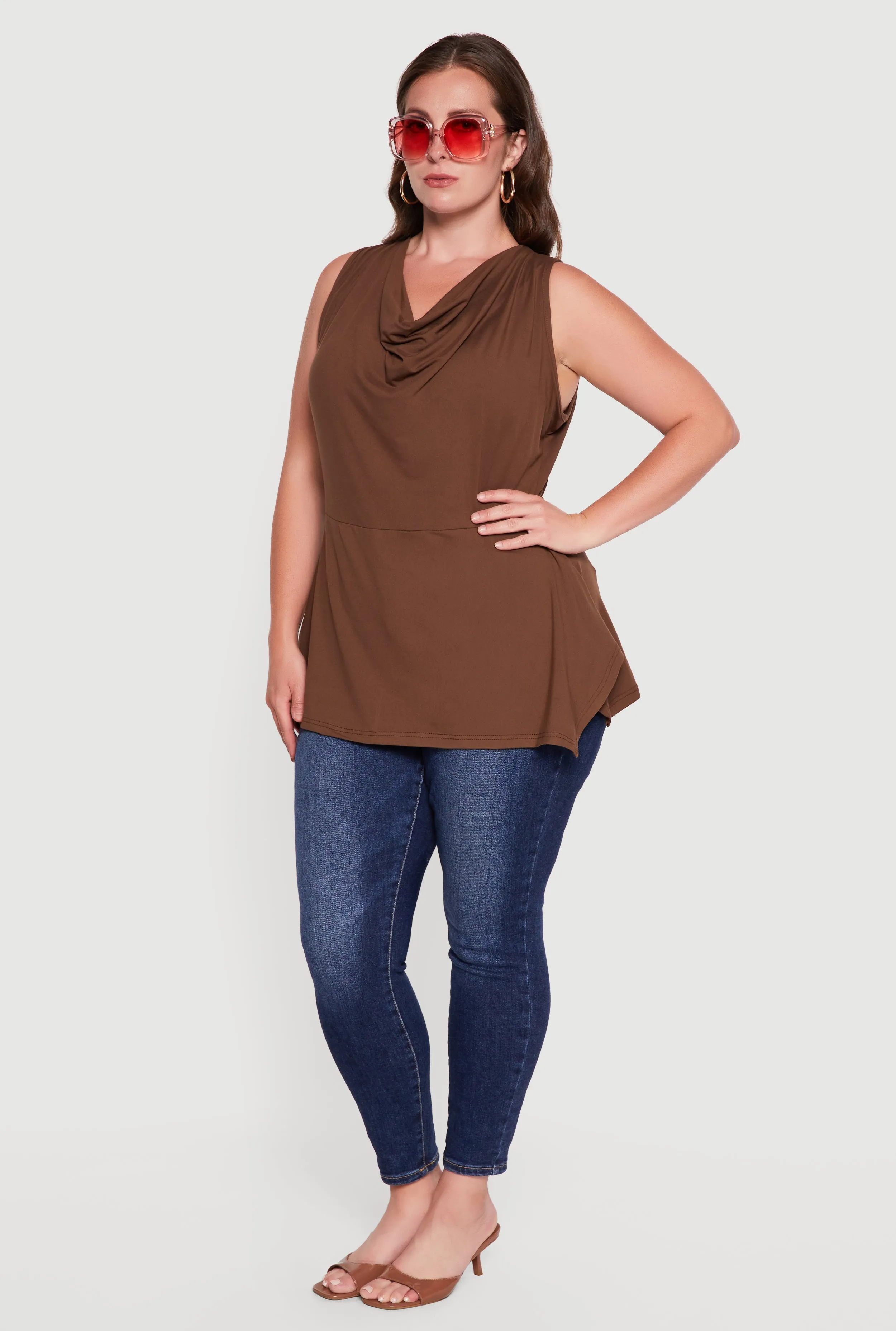 Plus Size Cowl Neck Sleeveless Blouse sold by Rainbow product image thumbnail 3