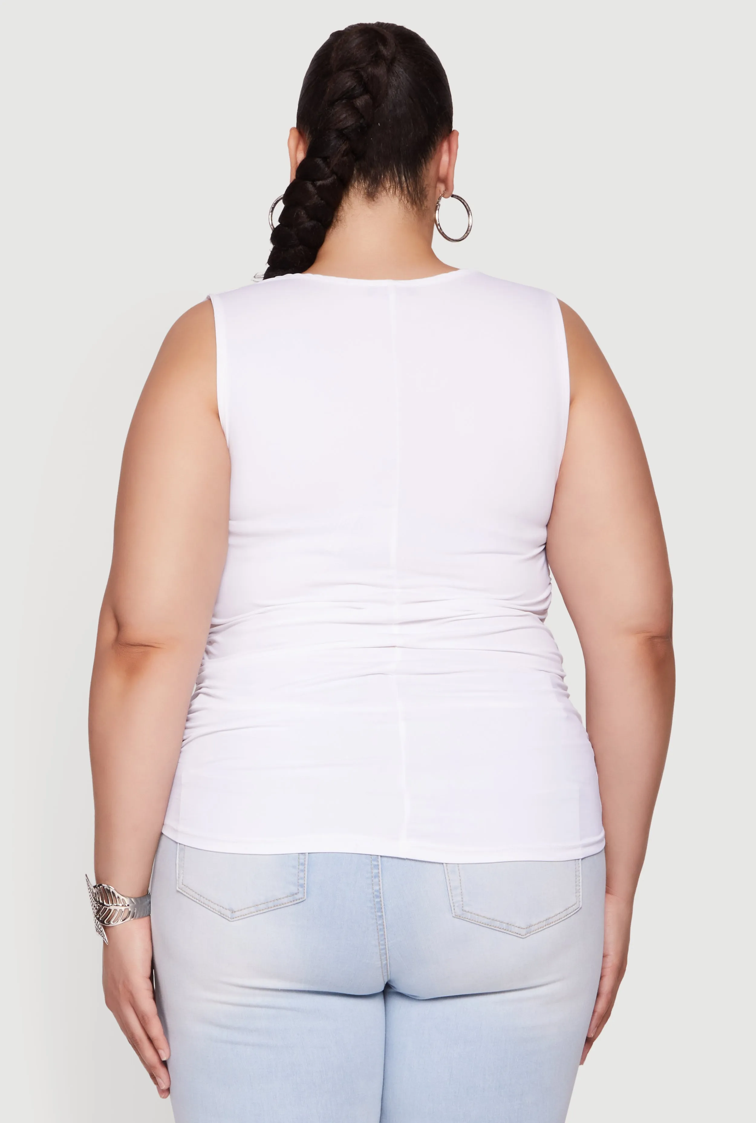 Plus Size Cowl Neck Side Ruched Blouse sold by Rainbow product image thumbnail 5