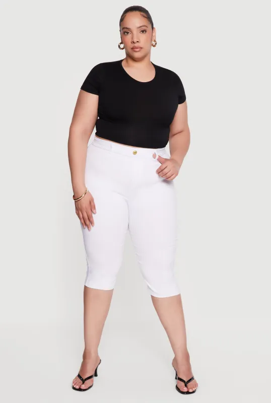 Plus Size Hyperstretch High Waisted Capri Pants made by Rainbow