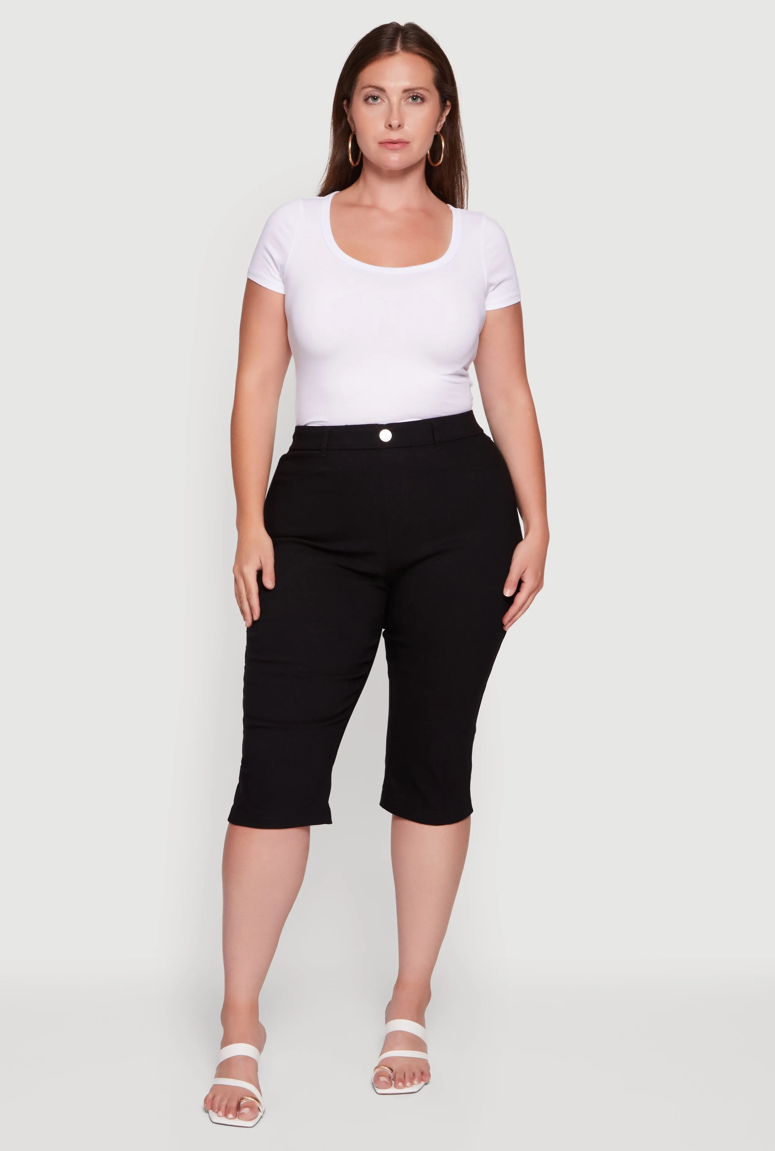 Plus Size Hyperstretch High Waisted Capri Pants sold by Rainbow product image thumbnail 3