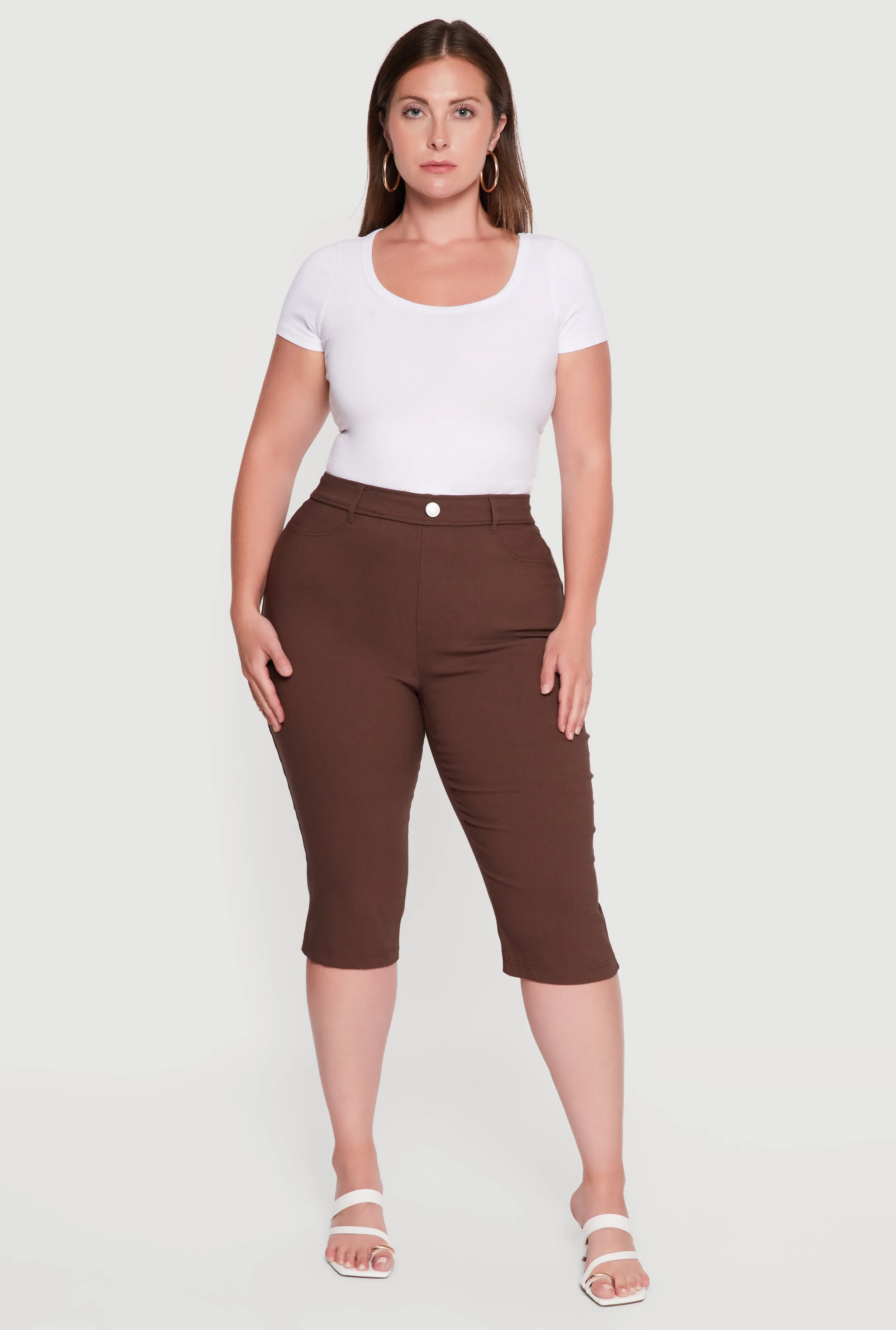 Plus Size Hyperstretch High Waisted Capri Pants sold by Rainbow product image thumbnail 2