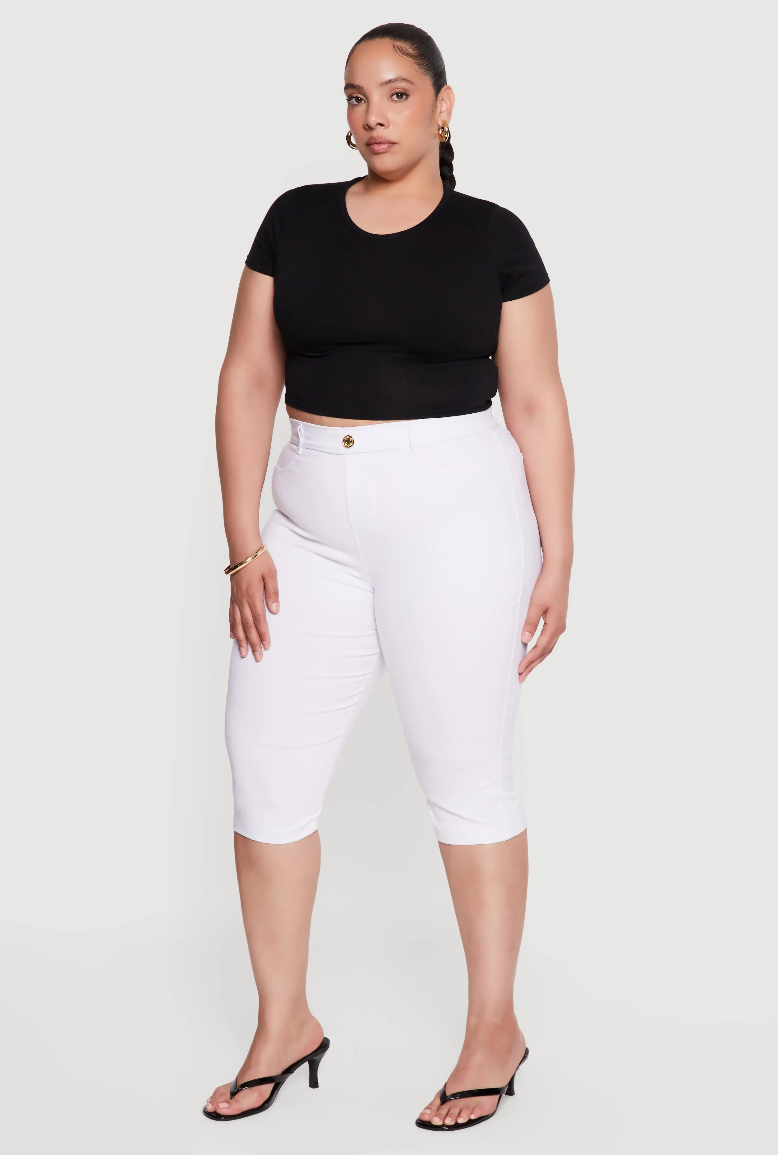 Plus Size Hyperstretch High Waisted Capri Pants sold by Rainbow product image thumbnail 2