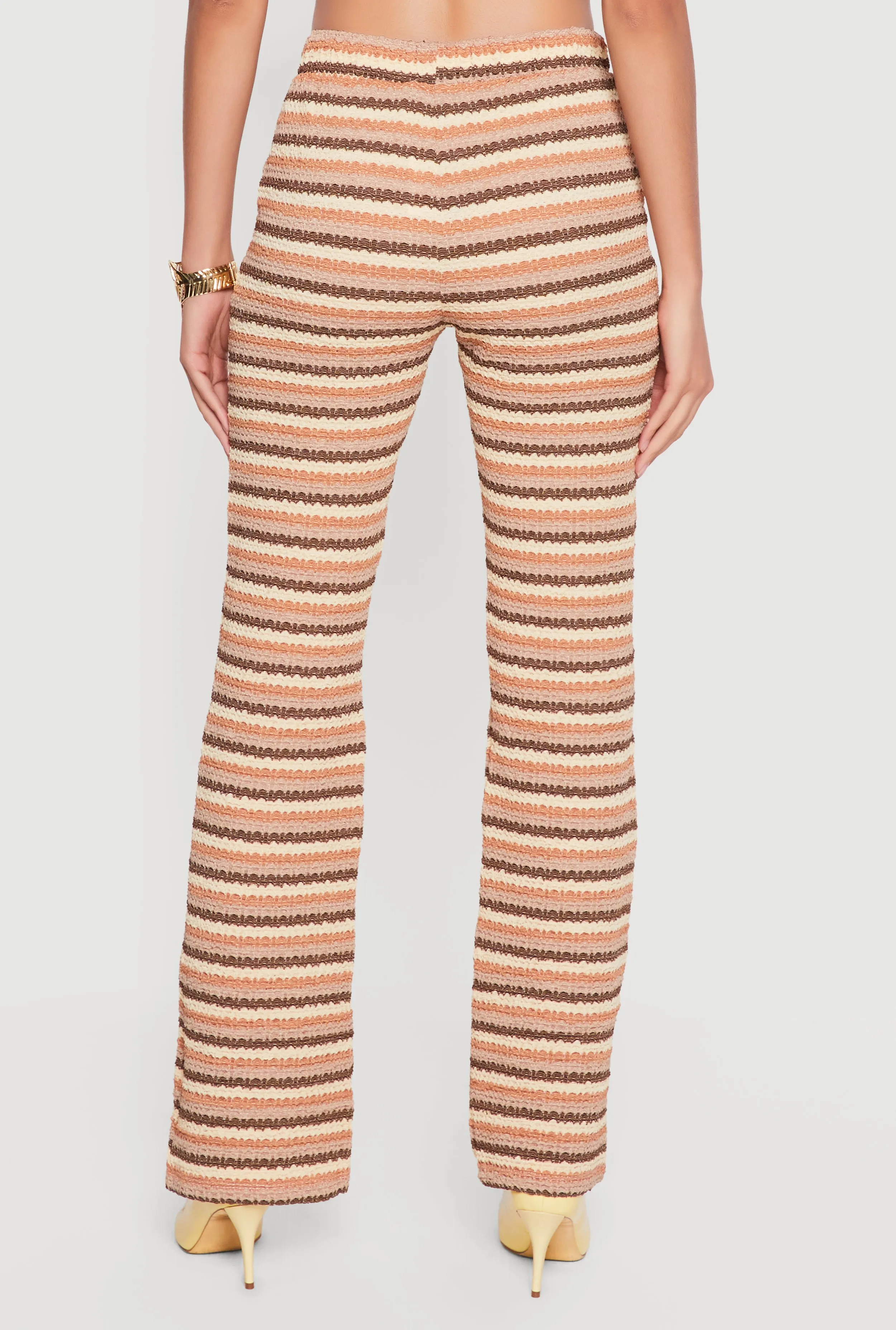 Striped Textured Knit Boot Cut Casual Pants sold by Rainbow product image thumbnail 5
