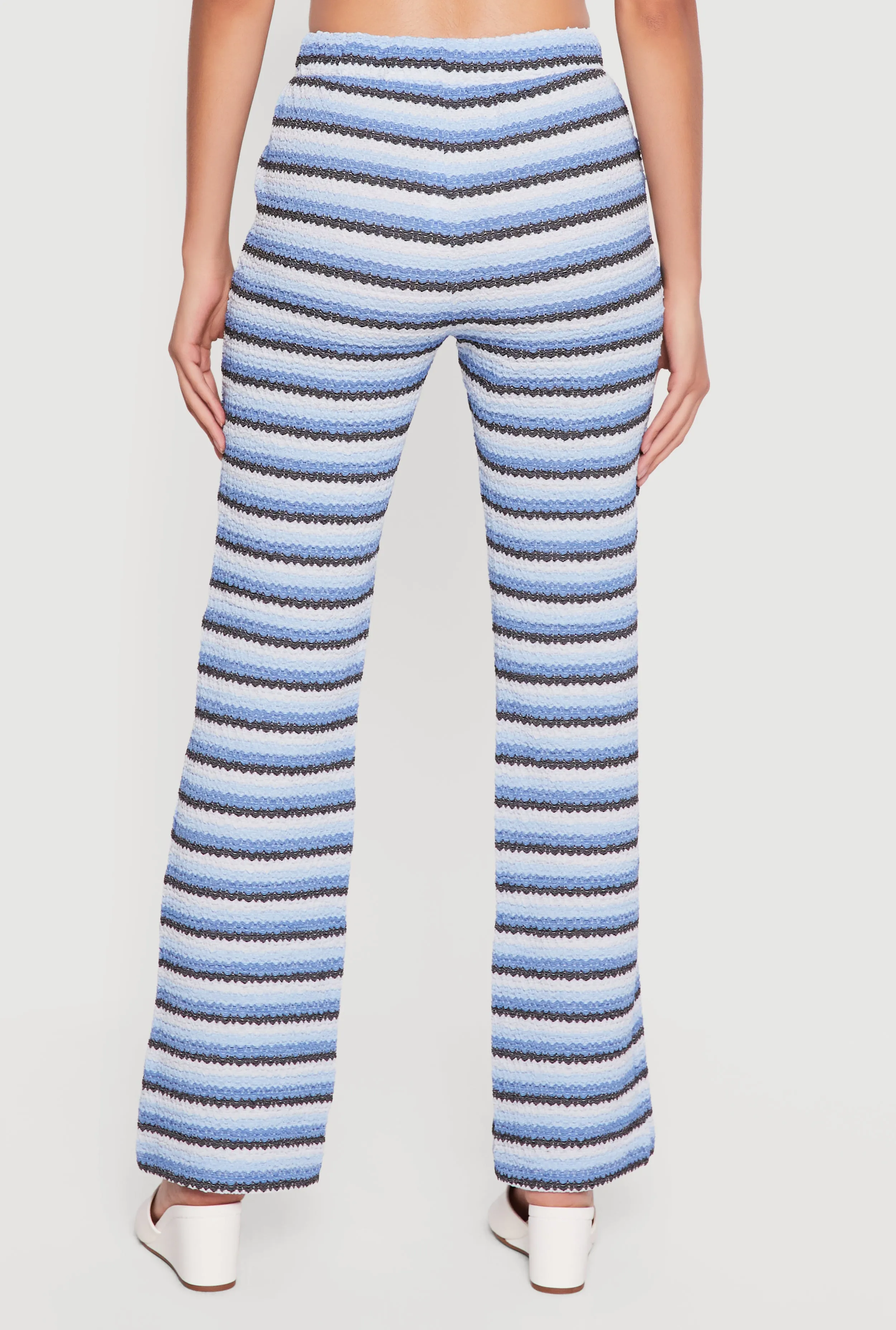 Striped Textured Knit Boot Cut Casual Pants sold by Rainbow product image thumbnail 5