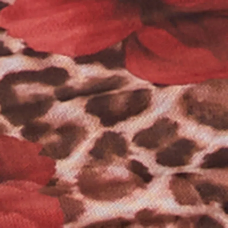 Floral Animal Print Side Slit Tube Midi Dress sold by Rainbow product image thumbnail 4