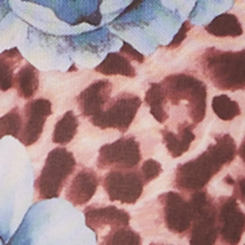Floral Animal Print Side Slit Tube Midi Dress sold by Rainbow product image thumbnail 4