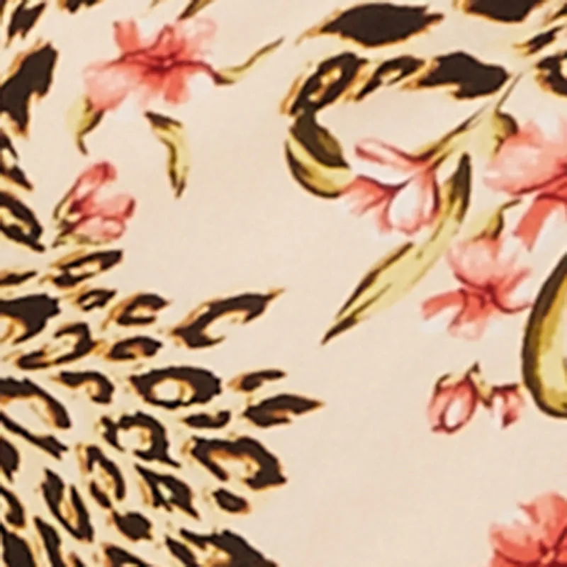 Floral Leopard Print Smocked Back Romper sold by Rainbow product image thumbnail 4