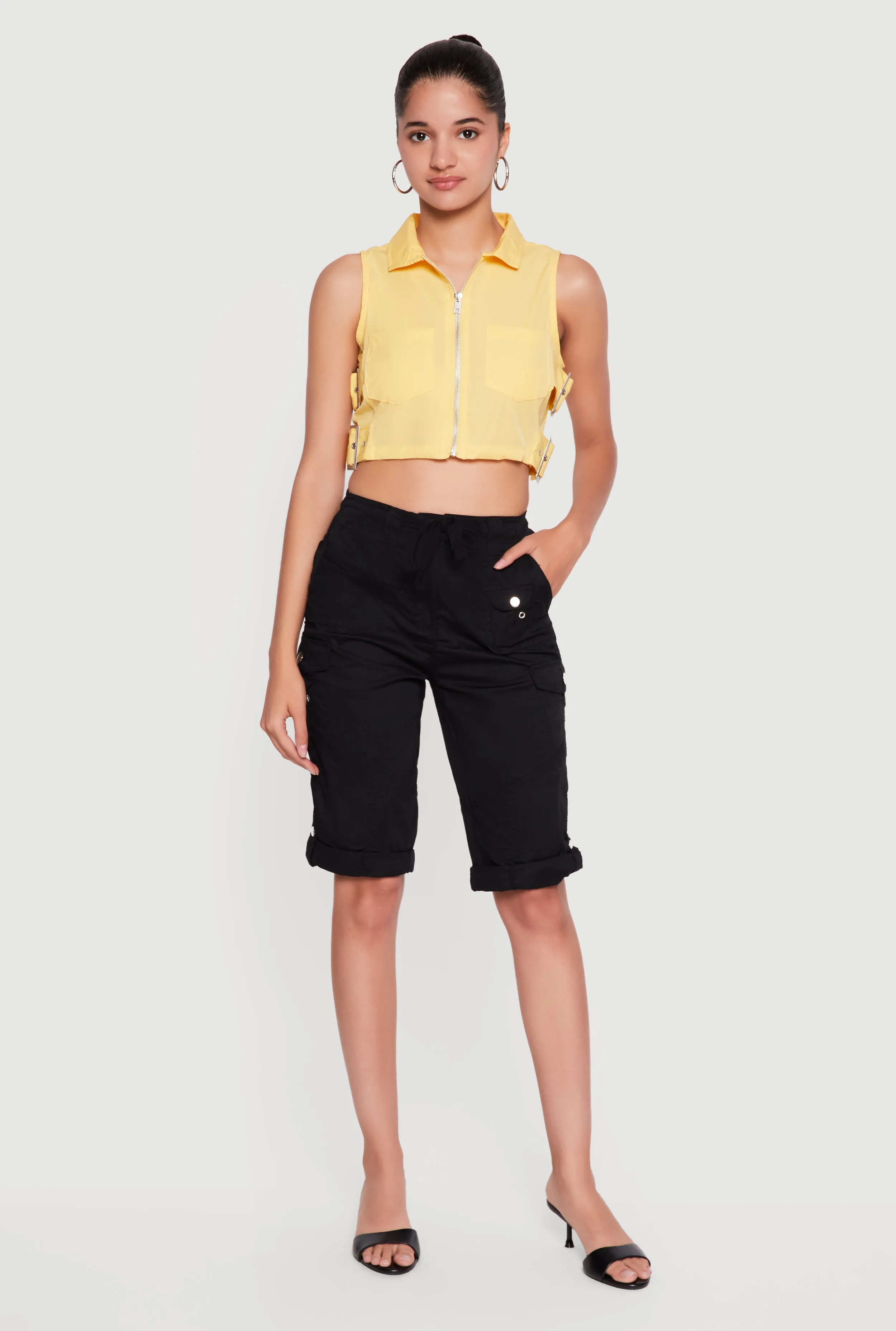 Rolled Cuff Utility Cargo Shorts sold by Rainbow product image thumbnail 2