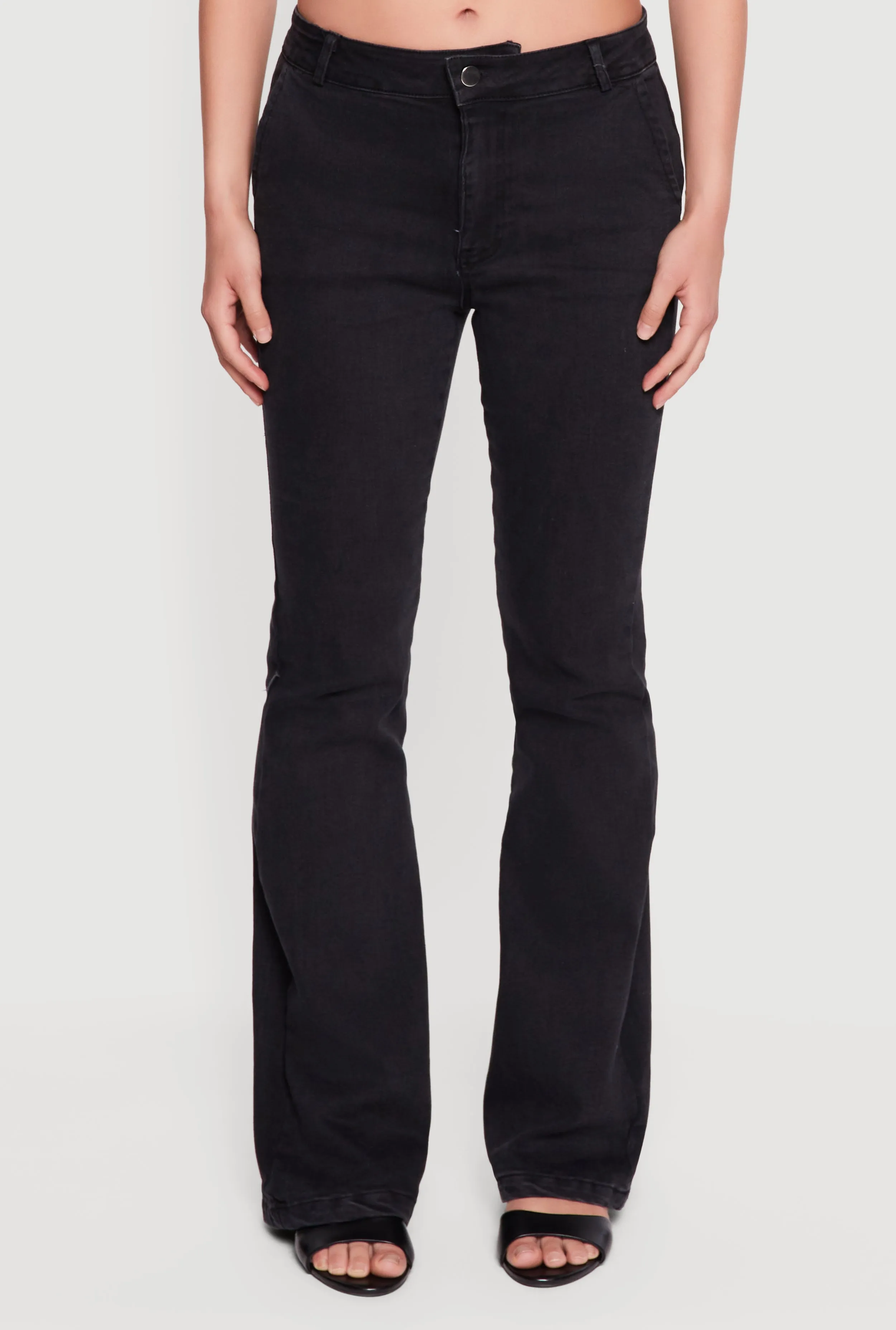 Stretchy Mid Rise Flare Leg Jeans sold by Rainbow product image thumbnail 3