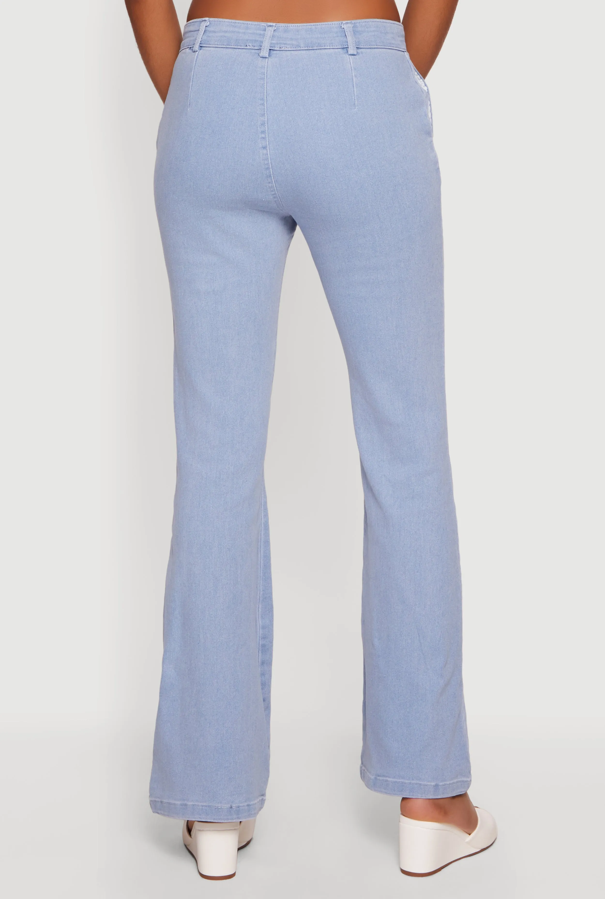 Stretchy Mid Rise Flare Leg Jeans sold by Rainbow product image thumbnail 5