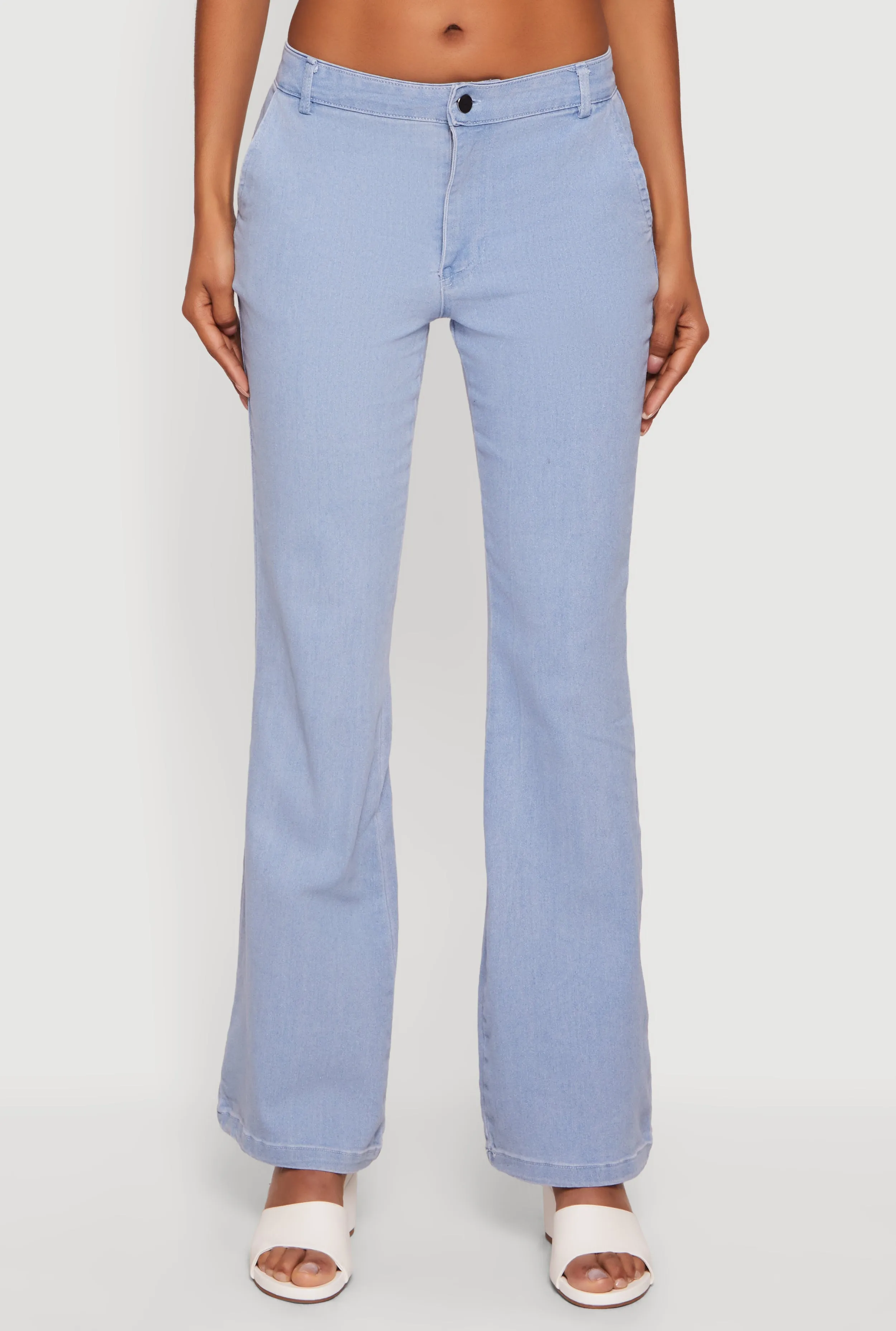 Stretchy Mid Rise Flare Leg Jeans sold by Rainbow product image thumbnail 3
