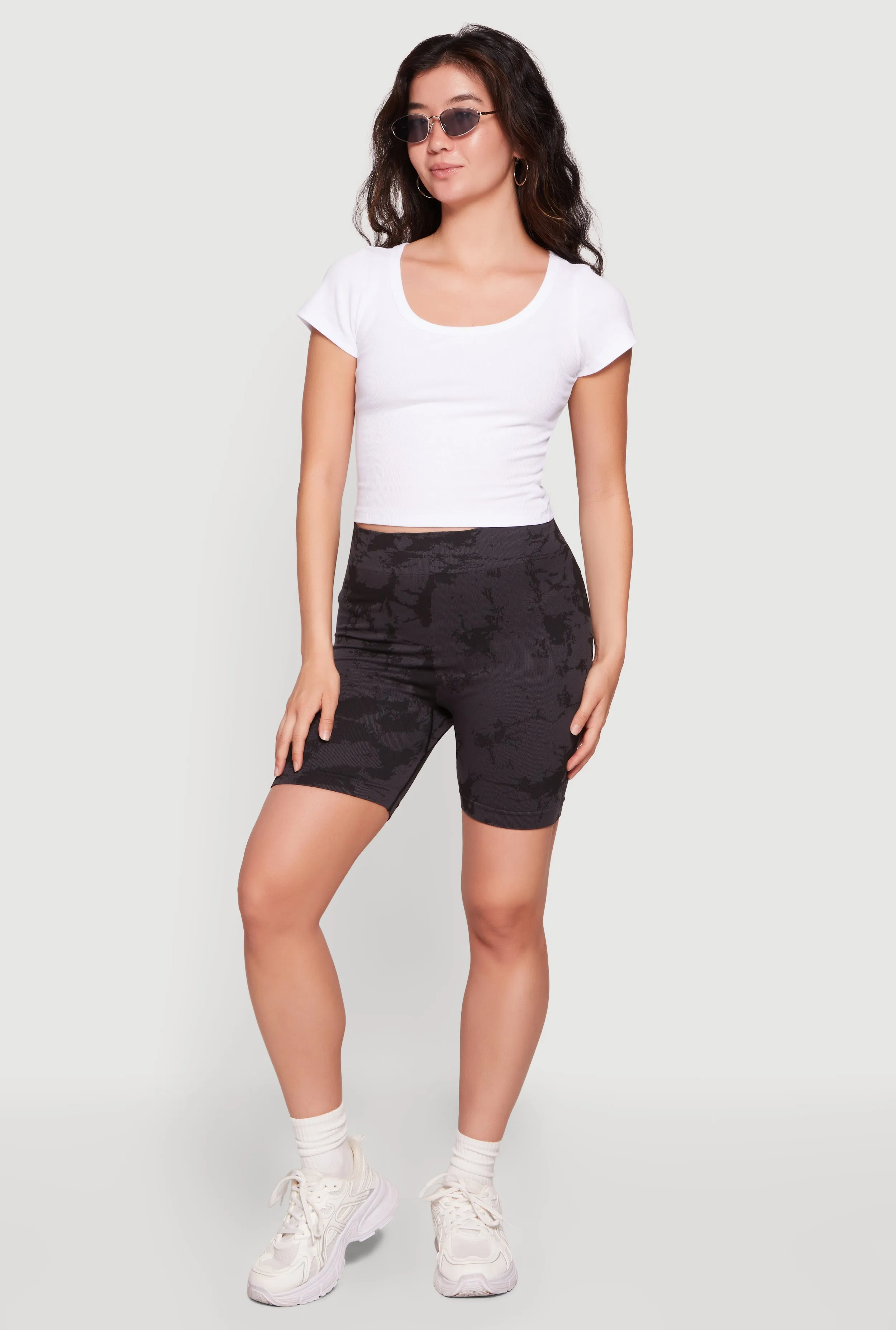 Floral High Waisted Seamless Biker Shorts sold by Rainbow