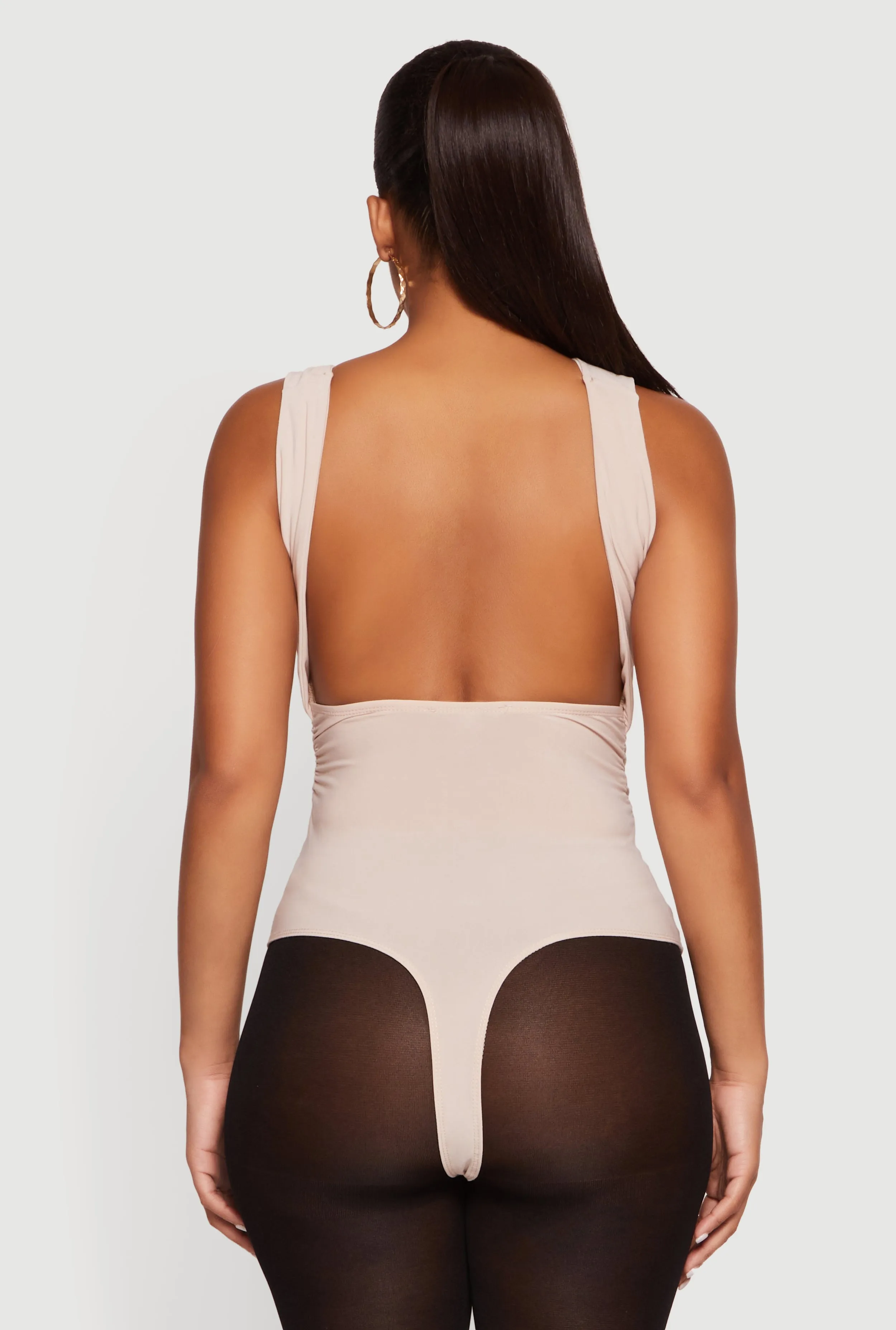 Sleeveless Metallic Detail Ruched Bodysuit sold by Rainbow product image thumbnail 5