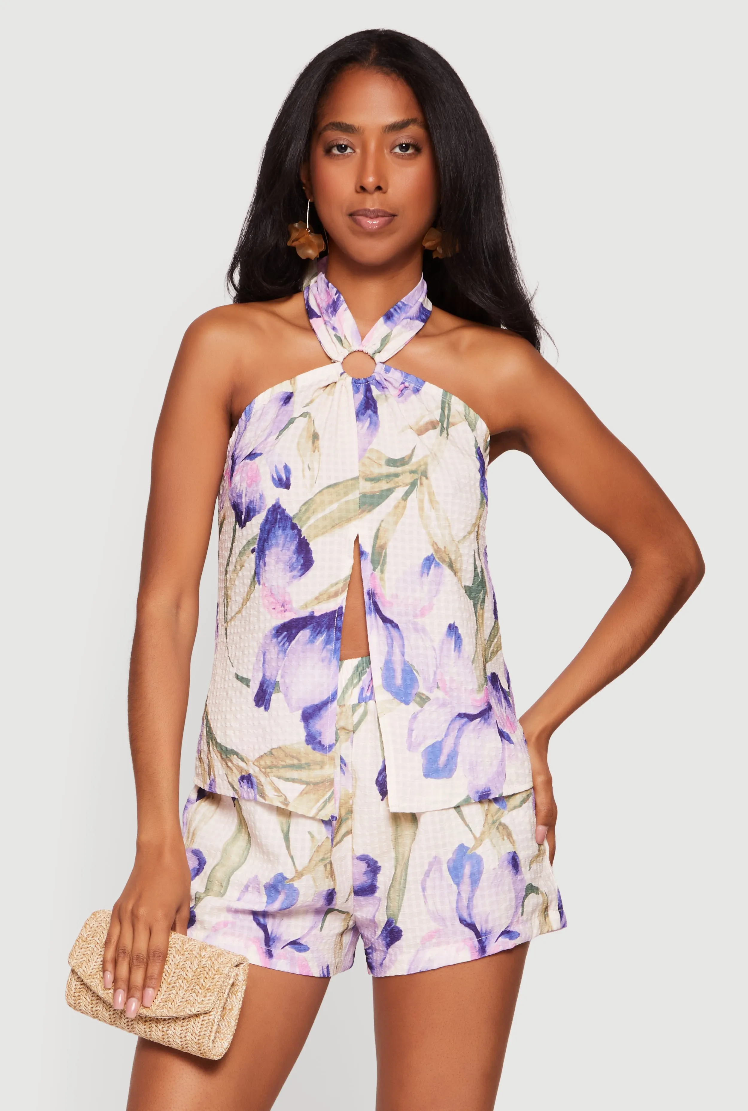 Floral Slit Front O Ring Halter Top sold by Rainbow product image thumbnail 2