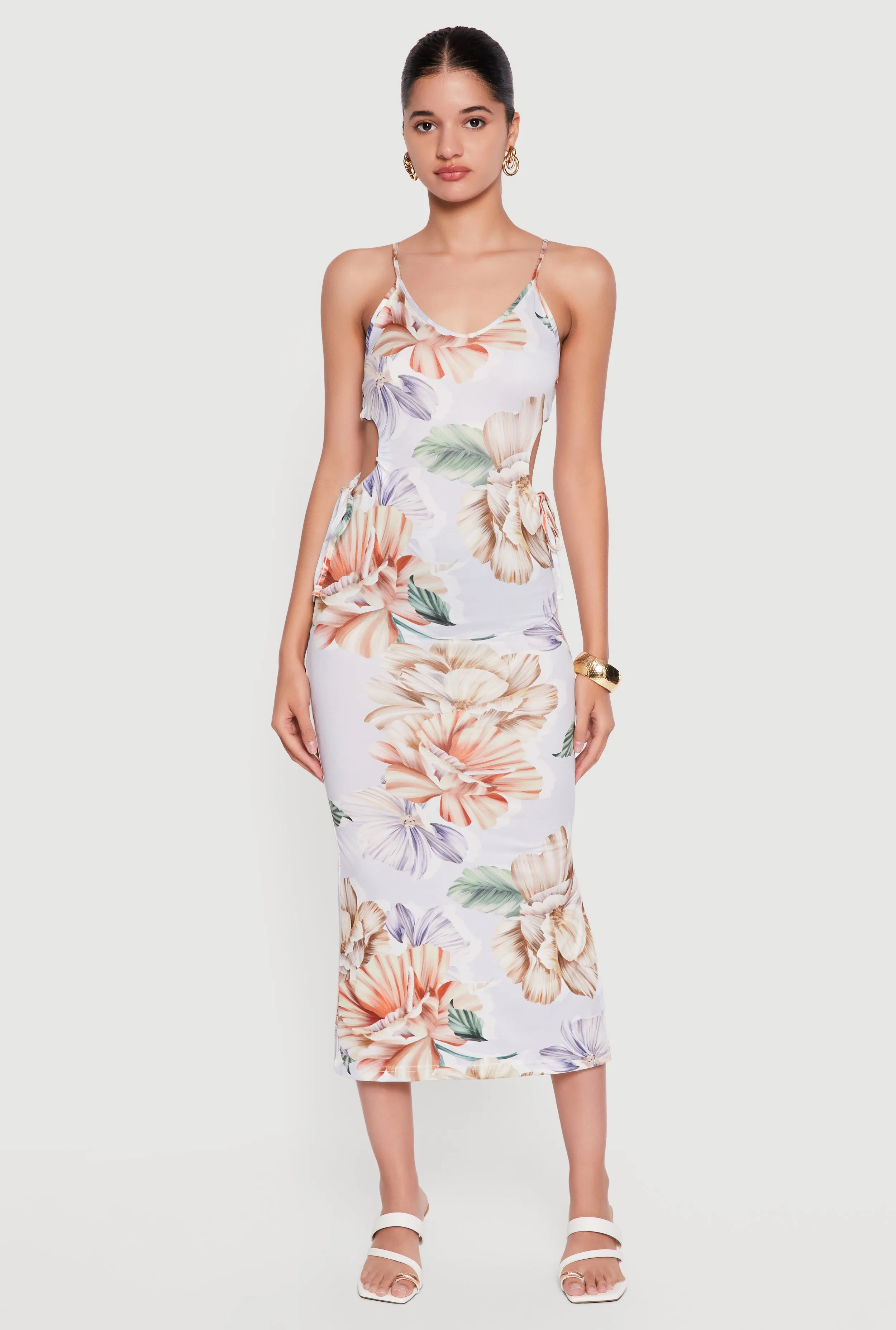 Floral Print Side Cutout Cami Dress sold by Rainbow