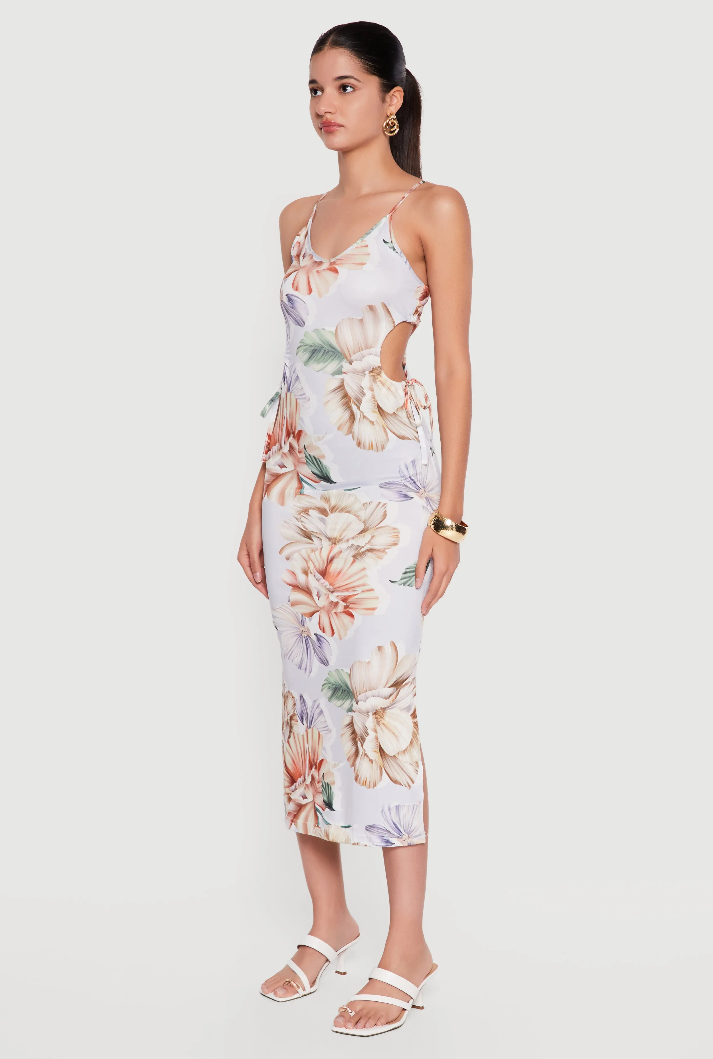 Floral Print Side Cutout Cami Dress sold by Rainbow product image thumbnail 2