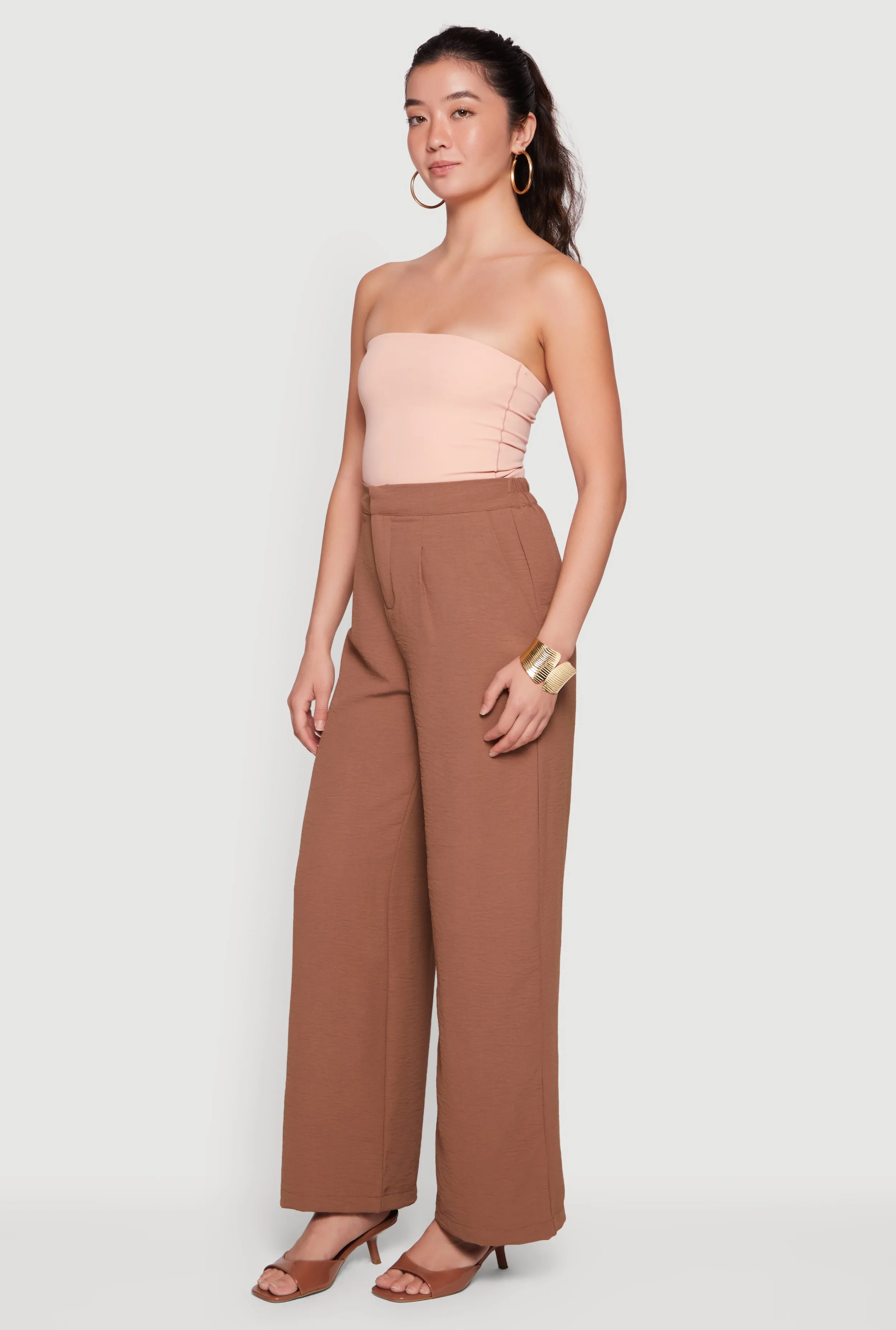 Crepe Knit Pleated Wide Leg Pants sold by Rainbow product image thumbnail 2