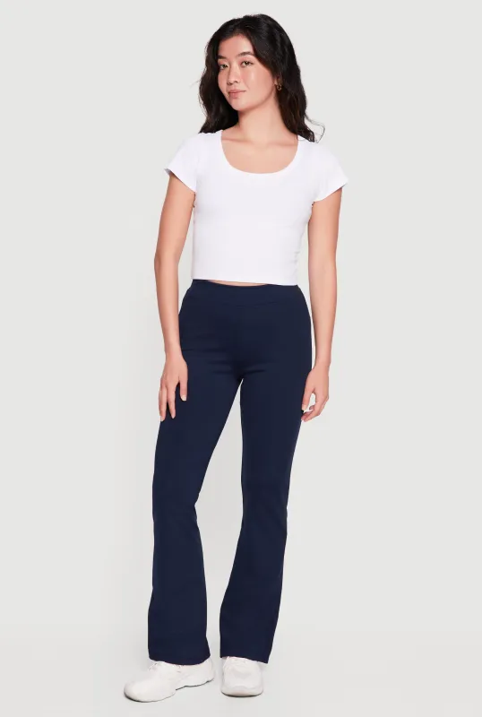 High Waisted Boot Cut Pull On Pants made by Ambiance