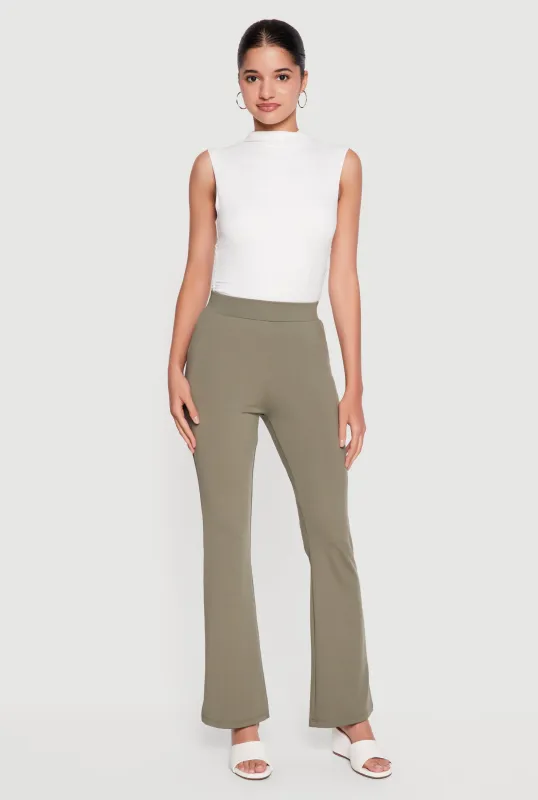 High Waisted Boot Cut Pull On Pants made by Ambiance