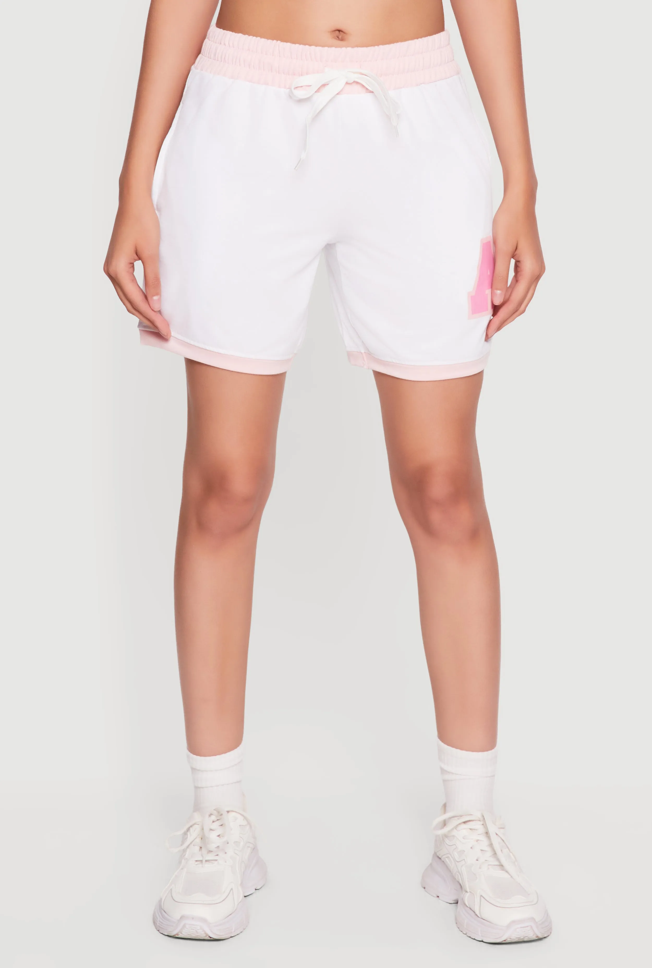 A Graphic Contrast Trim Drawstring Waist Shorts sold by Rainbow product image thumbnail 3