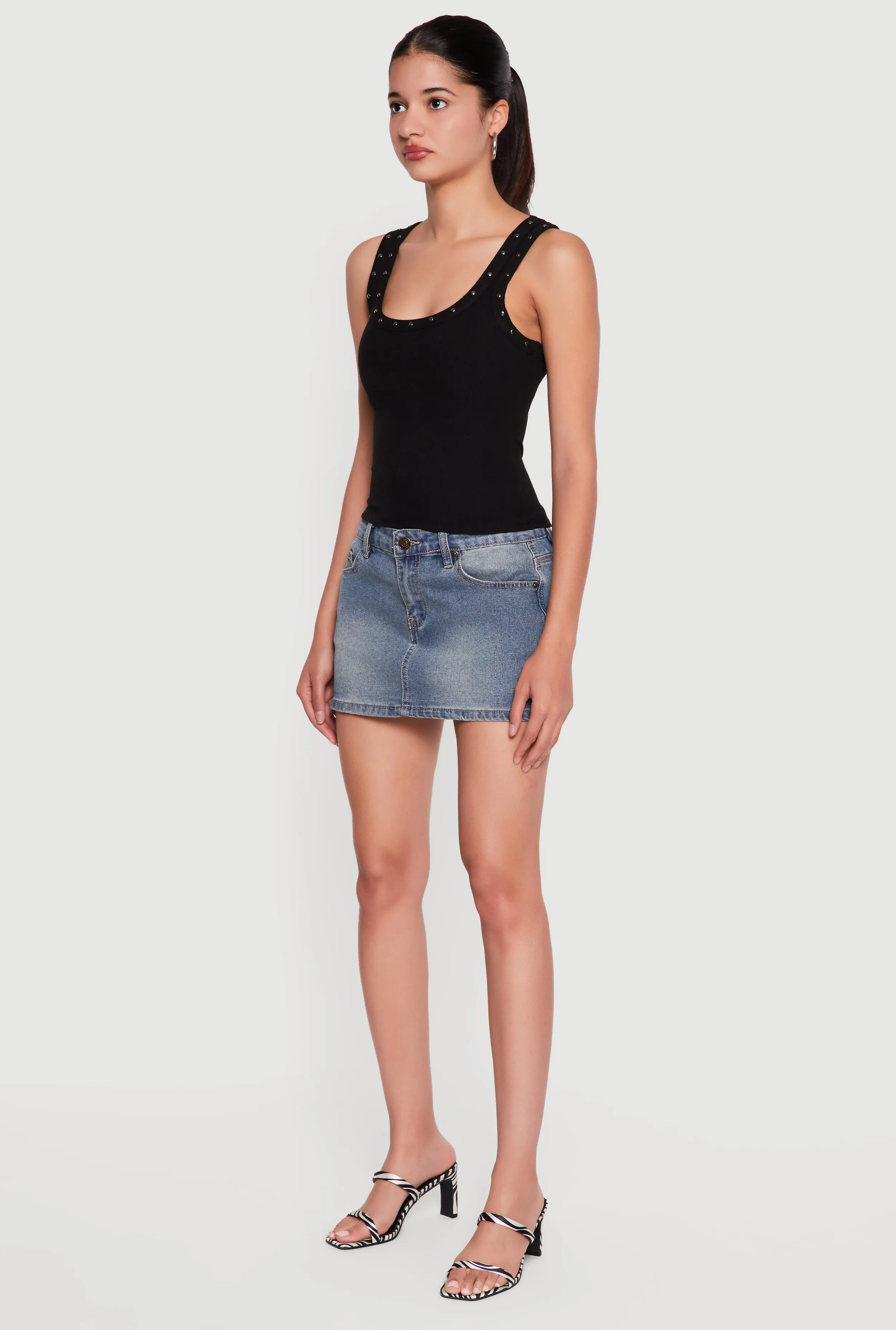Studded Trim Scoop Neck Tank Top sold by Rainbow product image thumbnail 3