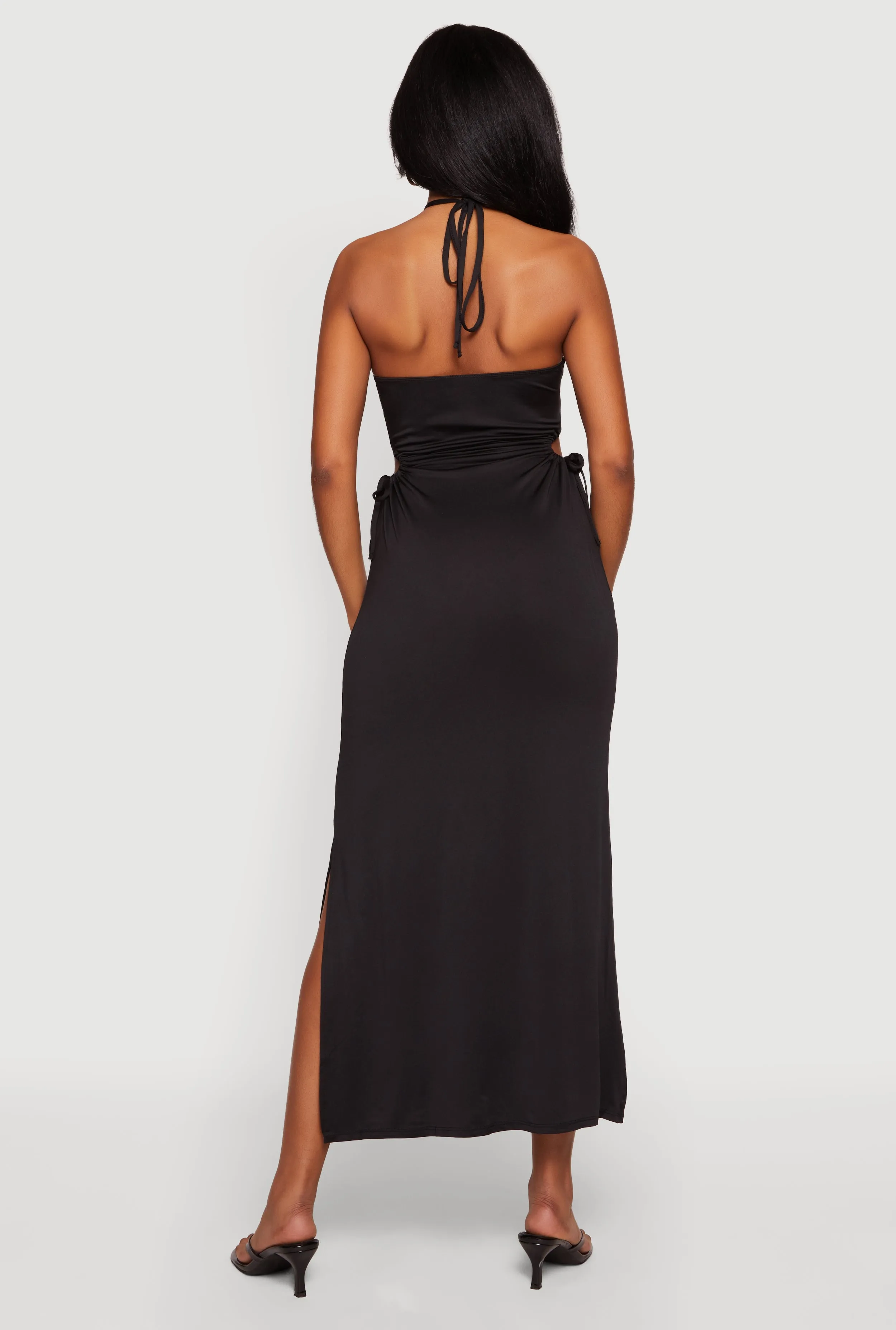 Cutout Detail O Ring Halter Maxi Dress sold by Rainbow product image thumbnail 3