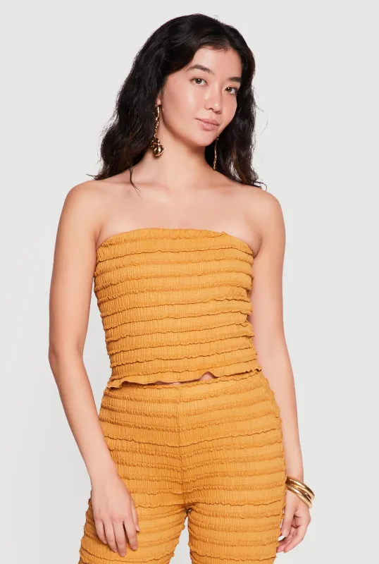 Lettuce Edge Trim Crop Tube Top made by Rainbow
