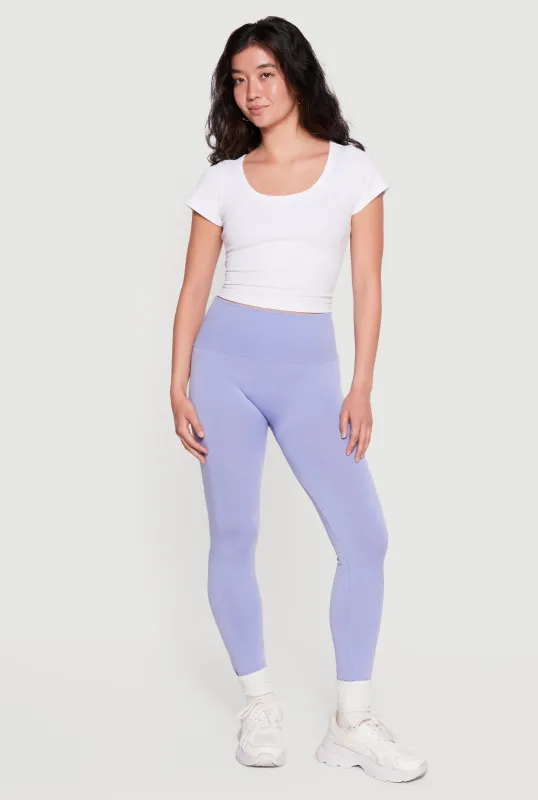 Seamless Waffle Knit High Waisted Leggings made by Rainbow