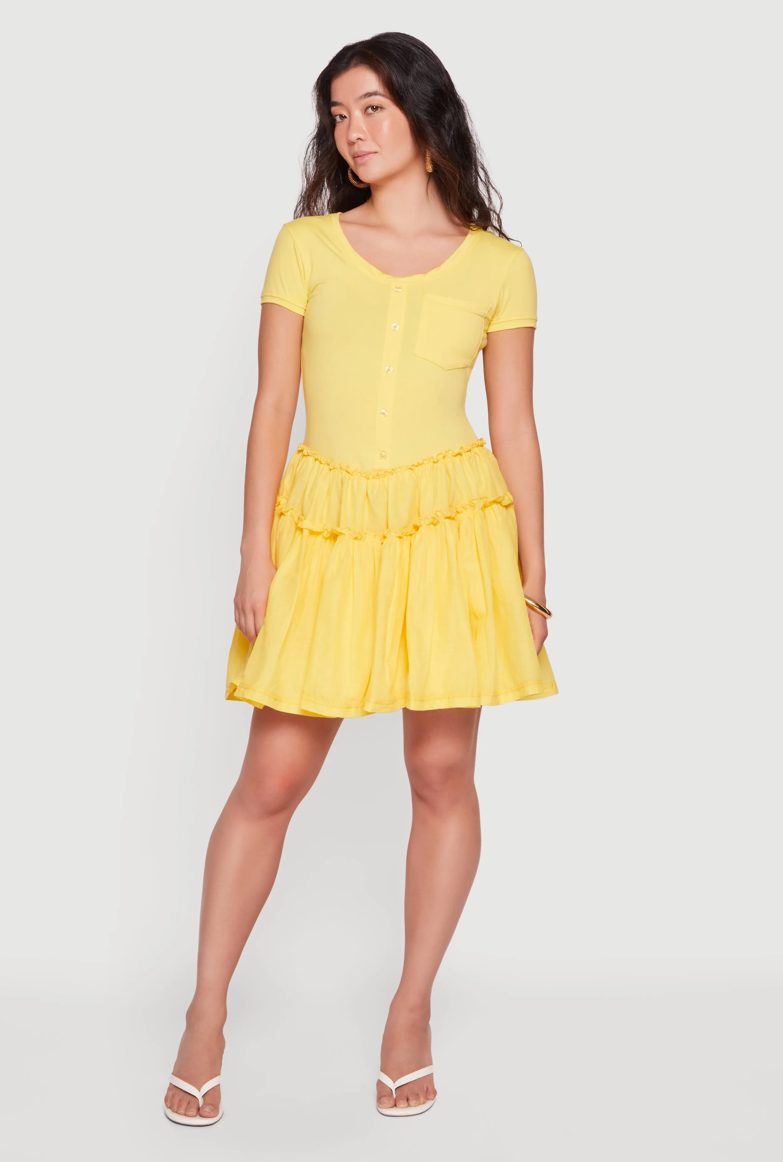Pocket Detail Short Sleeve Skater Dress sold by Rainbow product image thumbnail 4