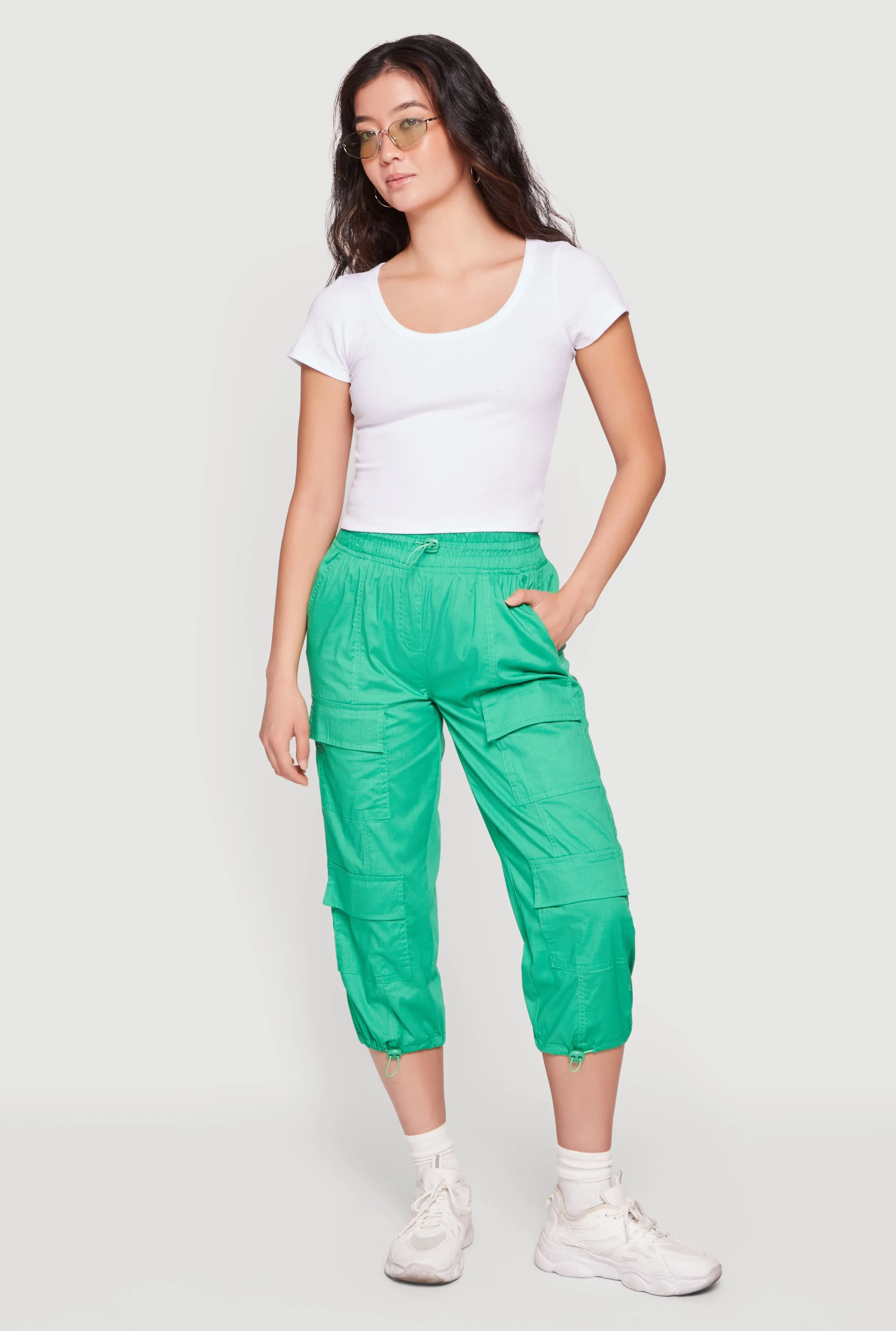 Toggle Drawstring Hem Cargo Capri Pants sold by Rainbow product image thumbnail 3