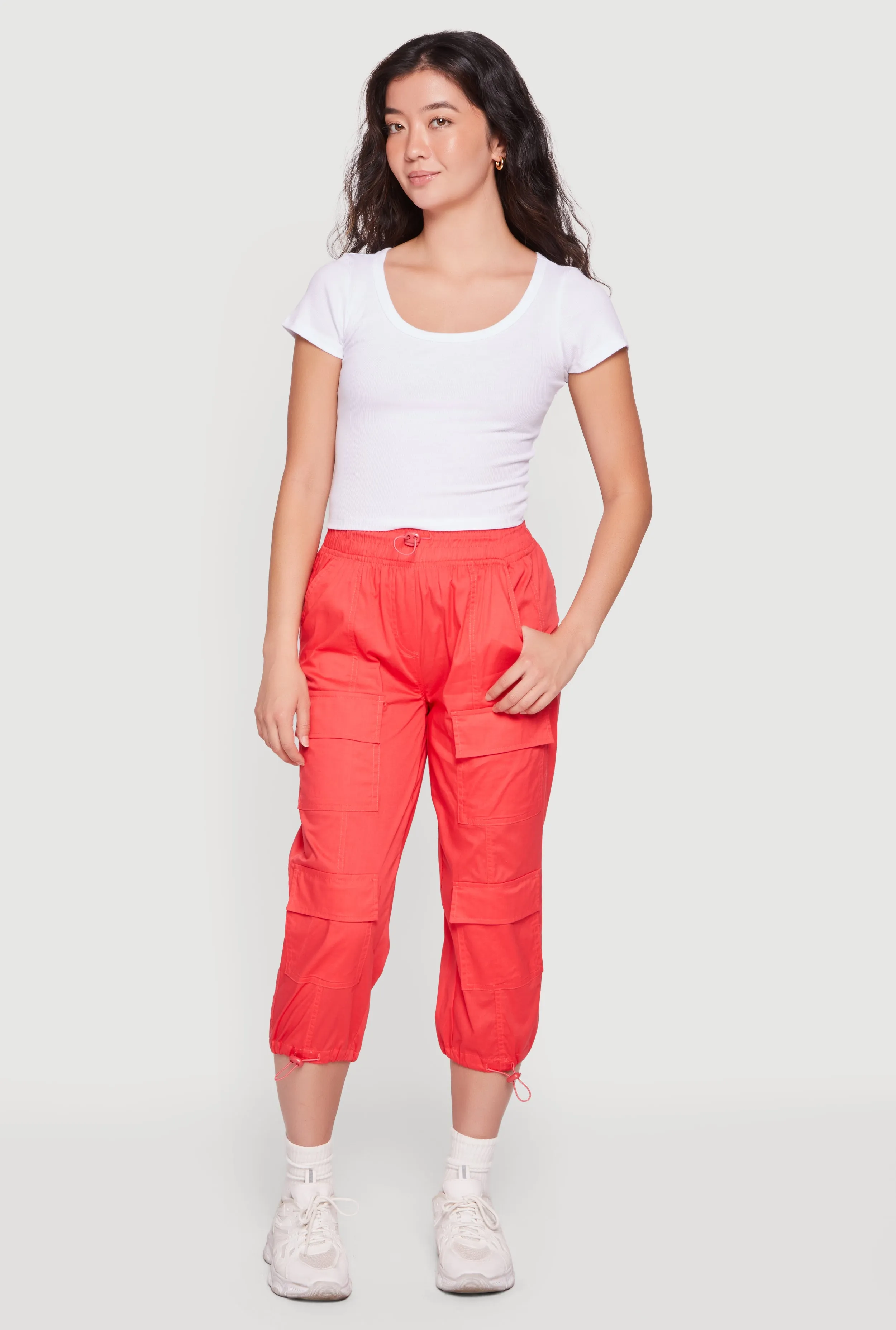 Toggle Drawstring Hem Cargo Capri Pants sold by Rainbow product image thumbnail 4