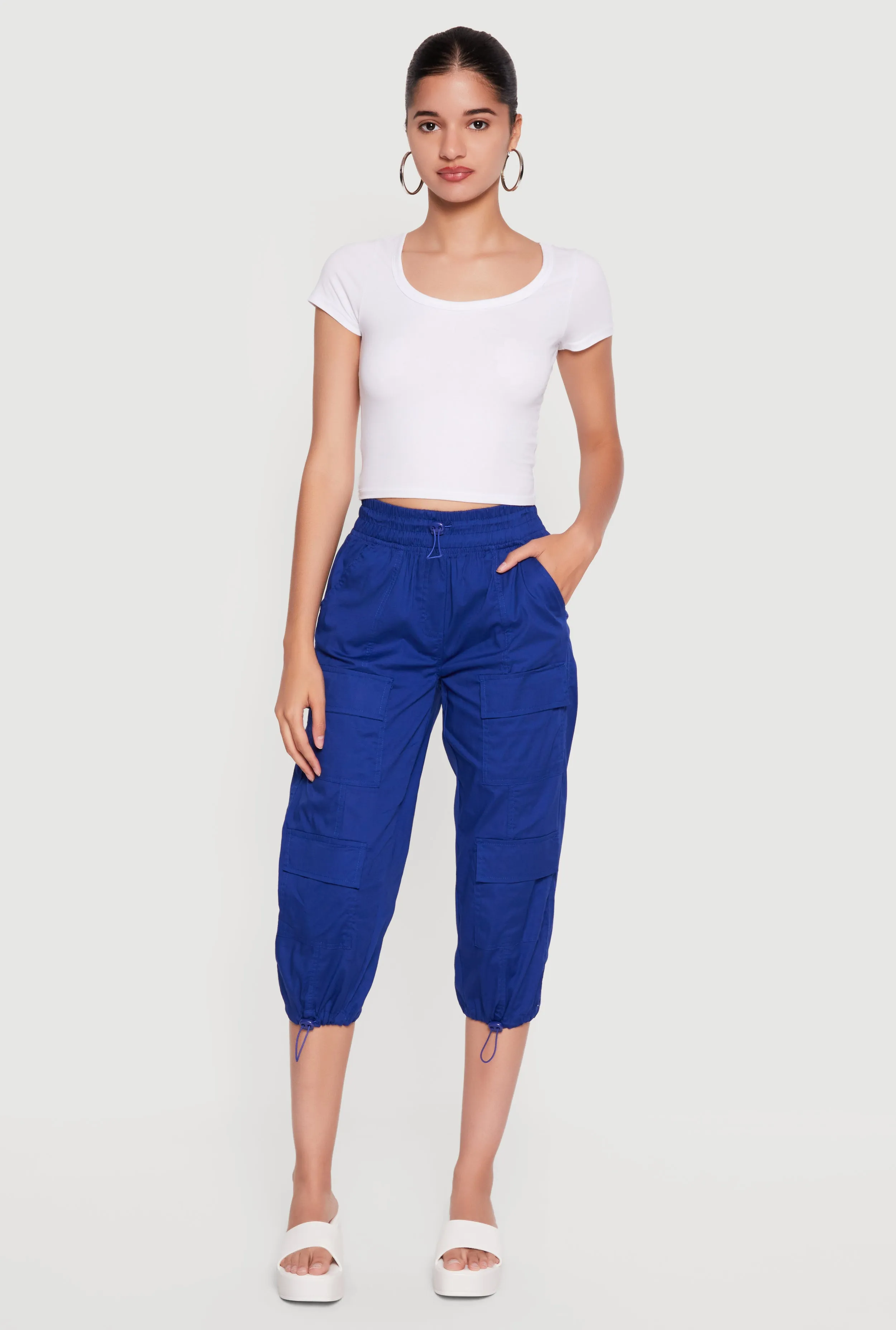 Toggle Drawstring Hem Cargo Capri Pants sold by Rainbow product image thumbnail 5