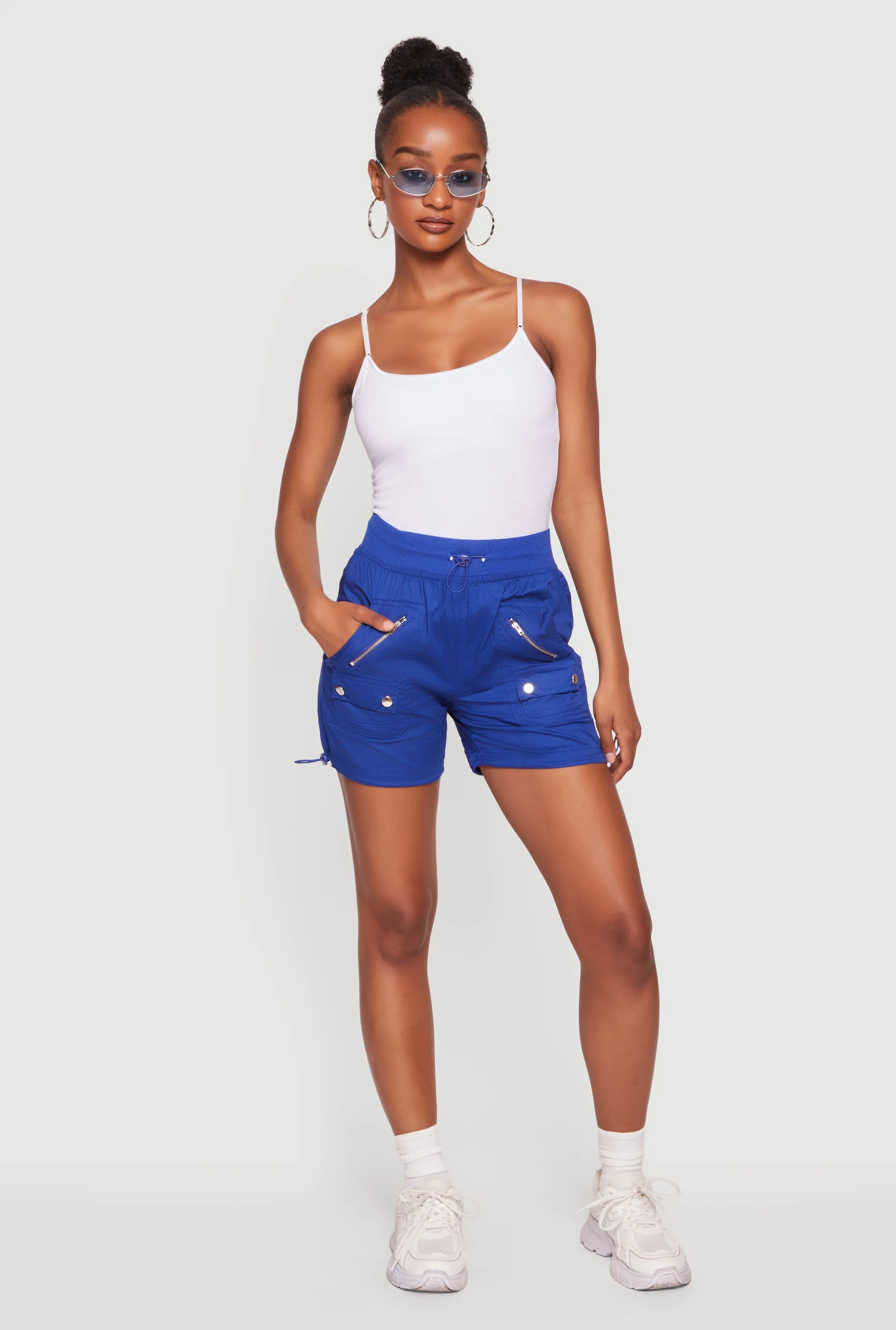 Toggle Drawstring Zip Detail Cargo Pocket Shorts sold by Rainbow product image thumbnail 2