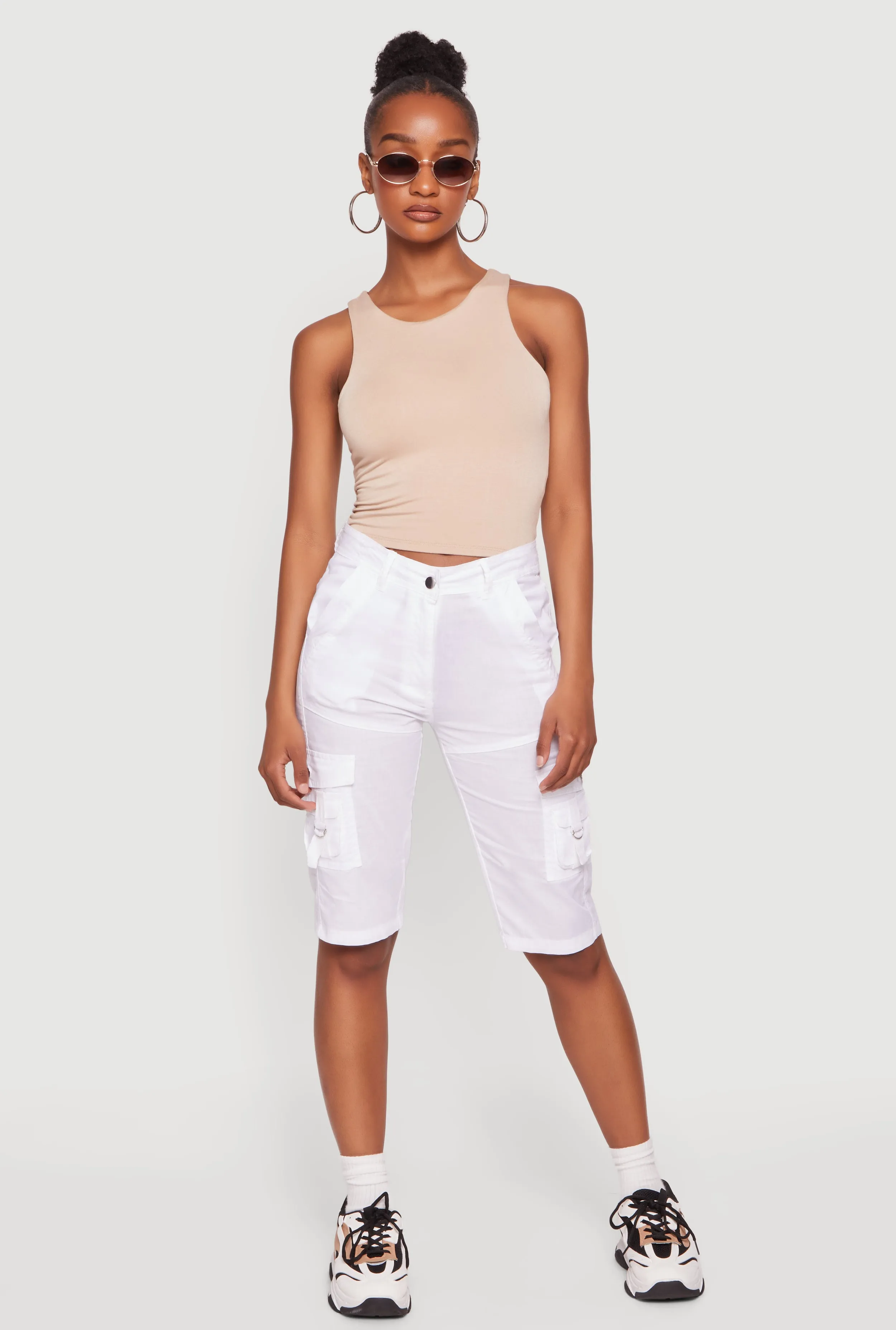 High Waisted Cargo Pocket Bermuda Shorts sold by Rainbow product image thumbnail 2