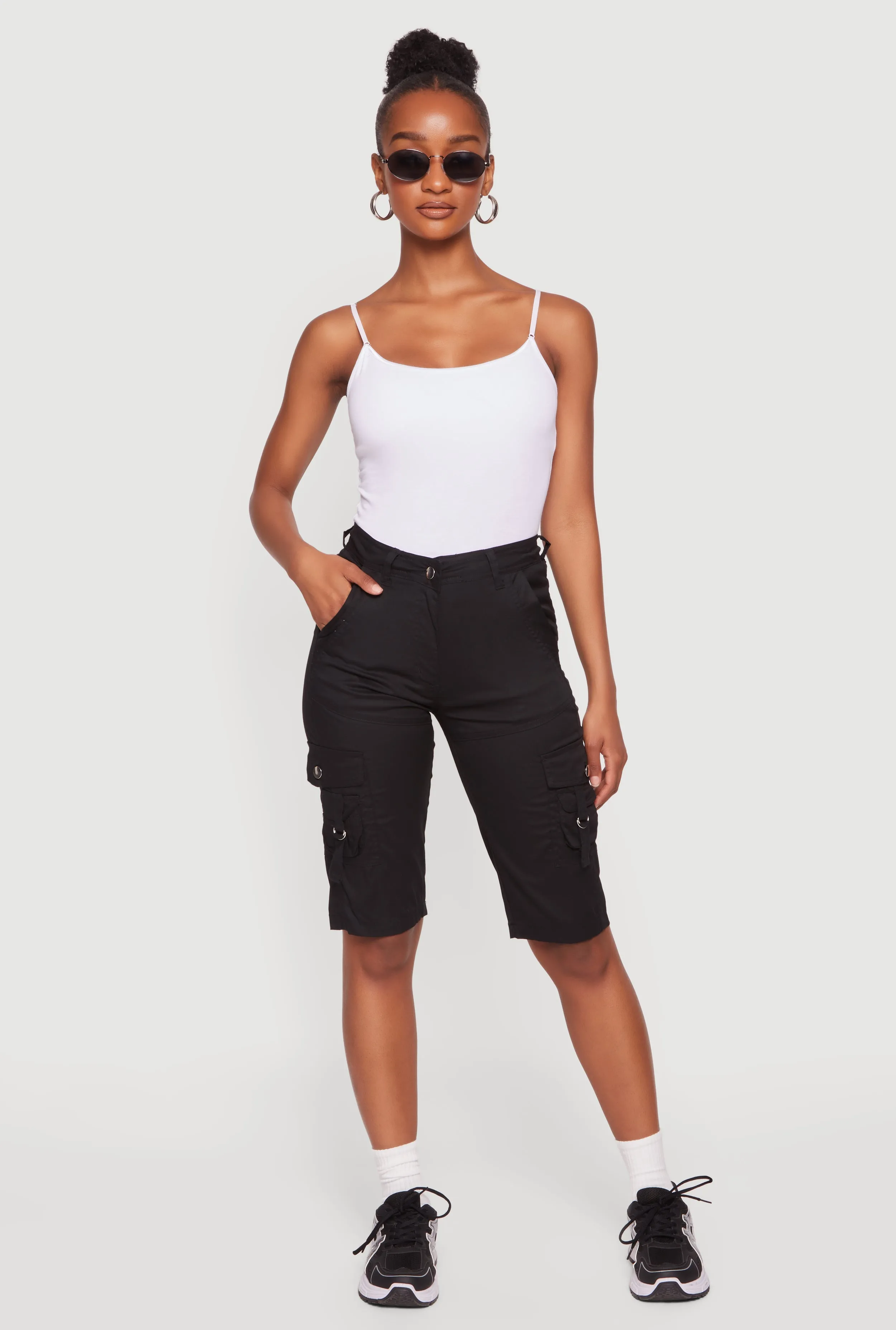 High Waisted Cargo Pocket Bermuda Shorts sold by Rainbow