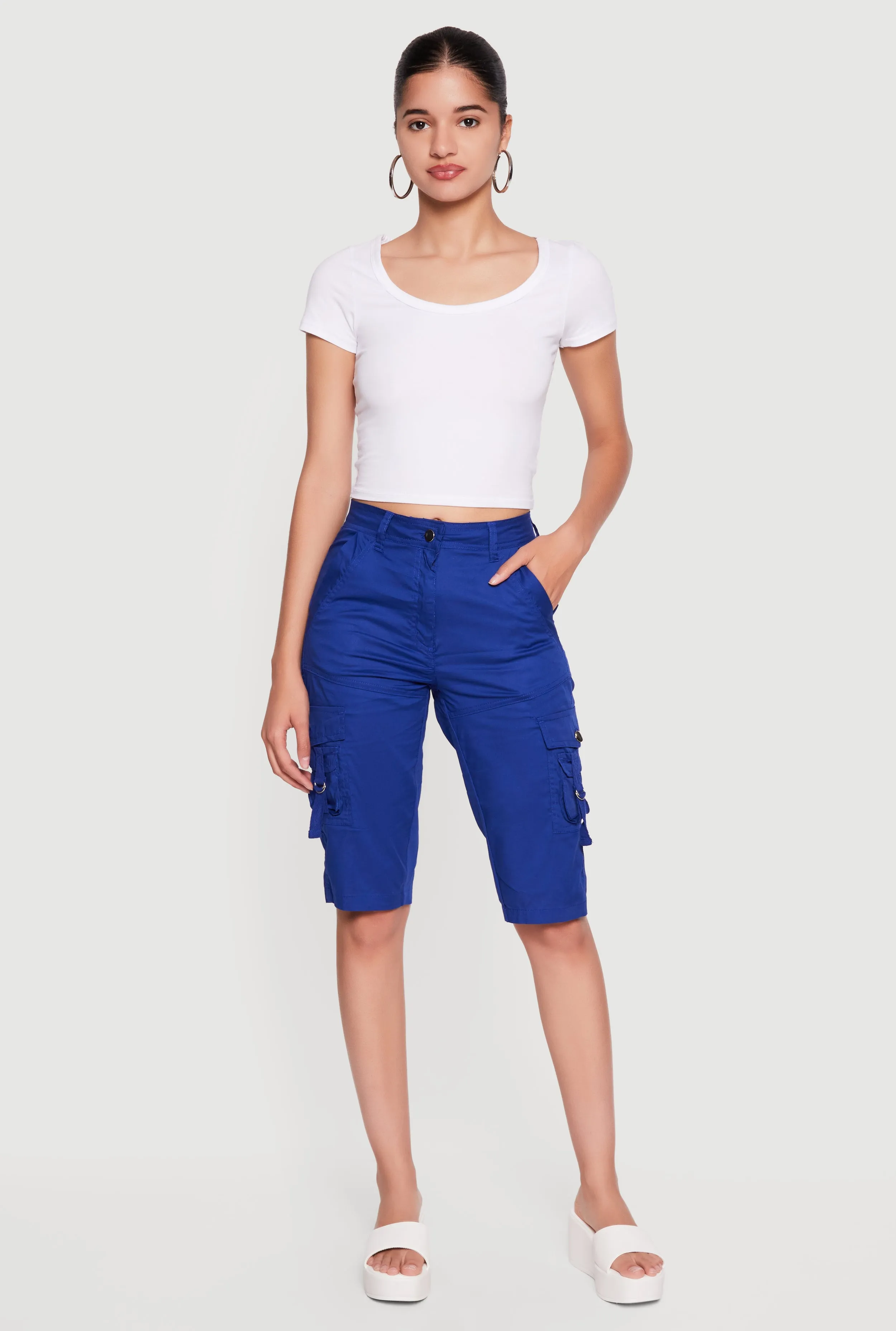 High Waisted Cargo Pocket Bermuda Shorts sold by Rainbow product image thumbnail 4
