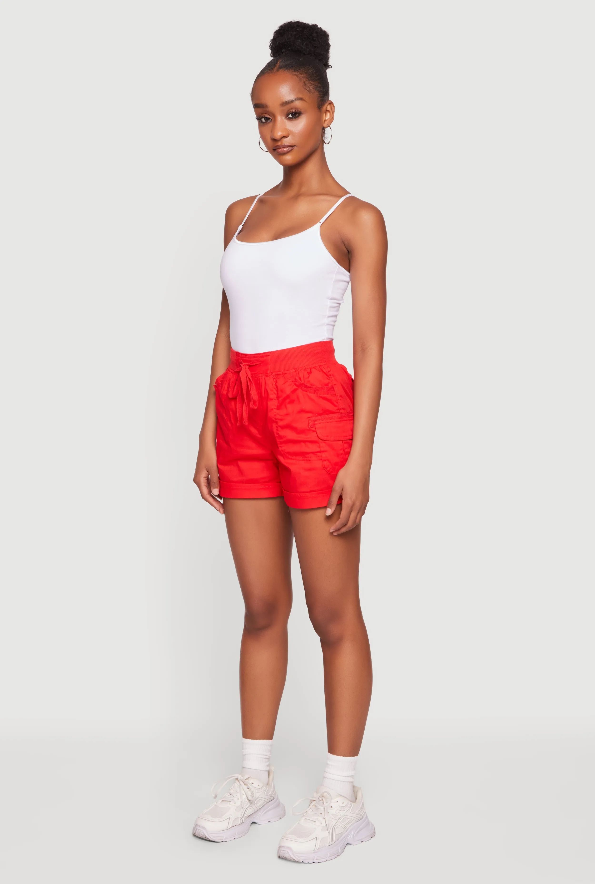 Drawstring High Waisted Cargo Shorts sold by Rainbow product image thumbnail 2