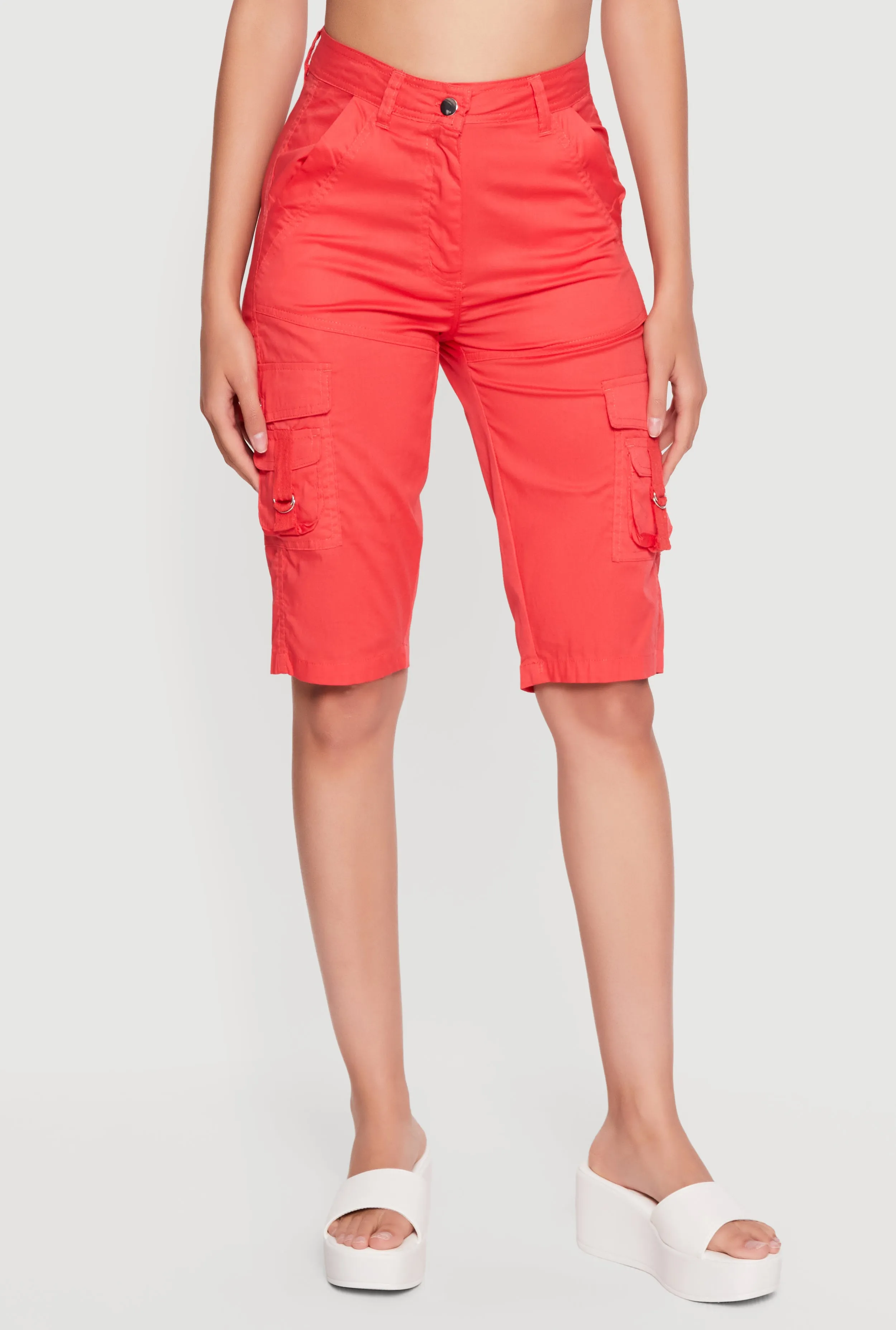 High Waisted Cargo Pocket Bermuda Shorts sold by Rainbow product image thumbnail 3