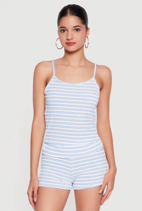 Striped Ribbed Knit Cami made by Rainbow