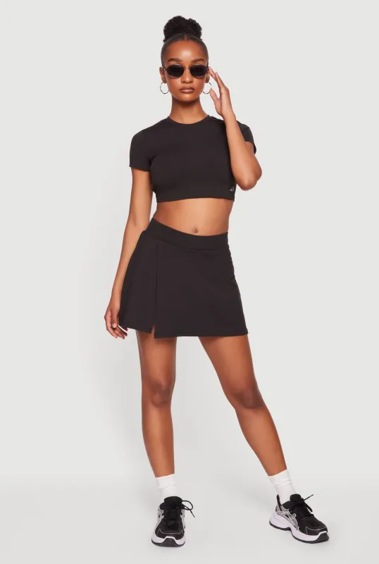 Mid Rise Side Slit Skirt with Shorts Lining made by Rainbow