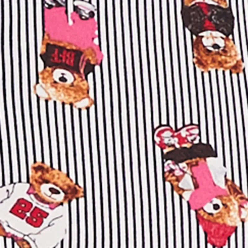 Striped Teddy Bear Print Pajama Top and Pants Set sold by Rainbow product image thumbnail 3