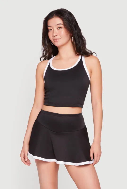 Scoop Neck Cropped Racerback Tank Top made by Rainbow