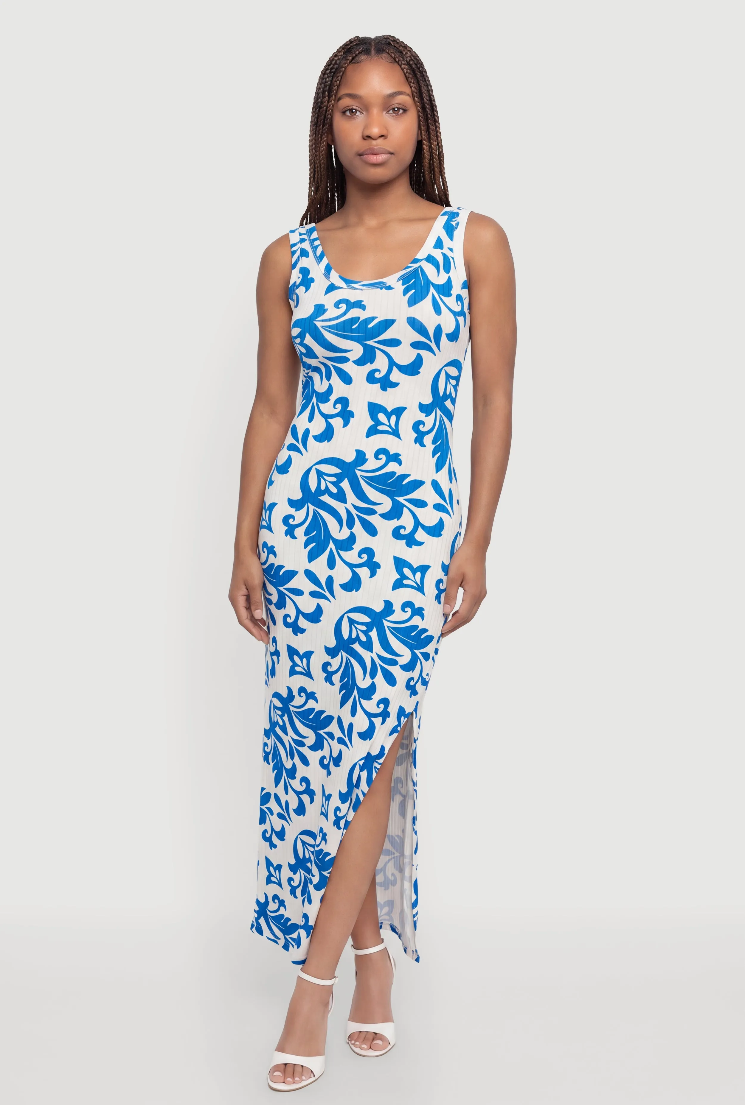 Paisley Print Side Slit Maxi Dress sold by Rainbow